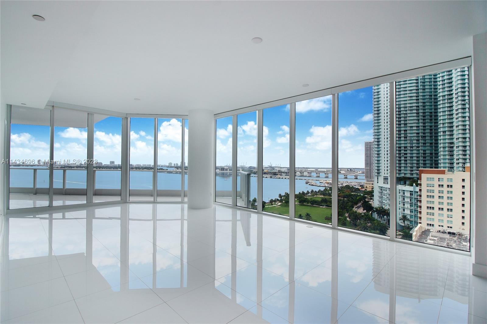 Best line in Paramount Bay. Enjoy magnificent bay views from this truly stunning 3bed/3.5 bath +full den. Spacious 2,201 SF of living space is hard to find in new construction condos! The den can be used as a convertible 4th bed. Water views from all directions, with each bedroom having balcony access. Built out closets and window treatments. Paramount Bay is located on a quiet part of N. Bayshore Dr. with full-service amenities such as two swimming pools, fitness center, concierge, and valet parking. Can also be rented furnished.