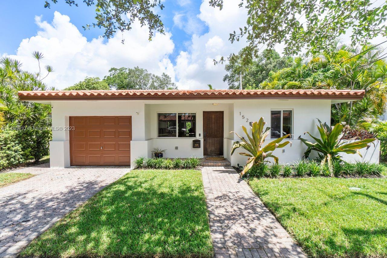 Enjoy Coral Gables lifestyle in this beautifully renovated three bedroom, two bath, one car garage single family home steps away from Country Club Prado. This turn-key home features spacious living areas, an open kitchen with dark wood cabinets, granite countertops and stainless steel appliances and a bright family room with exposed wood ceiling and oversized windows overlooking the backyard, making it ideal for entertaining. The primary bedroom features a walk in closet and primary bath with glass bowl sink and shower. This home has travertine floors throughout, impact windows, updated plumbing and space for a pool. Ideally situated with easy access to shops, restaurants and golf course. A must see! Tour it this Sunday 8/27 12-2 pm.