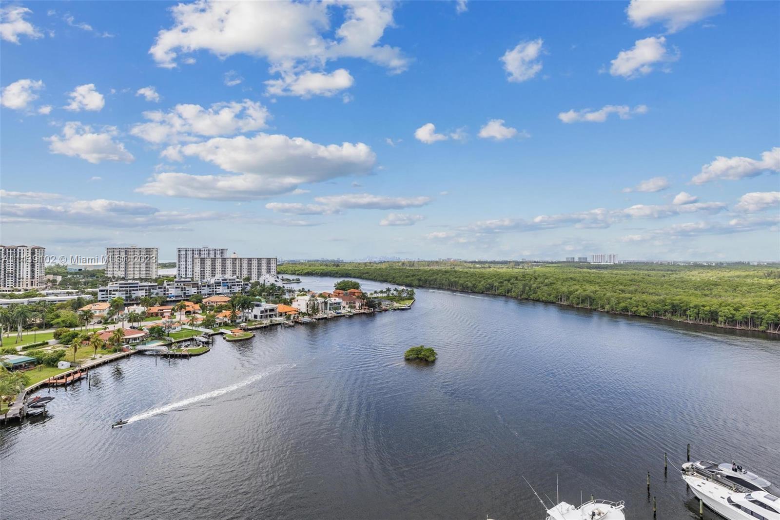 Welcome to this unique 2 beds + den + 3 baths, 1553 sqft unit plus additional 322 Sq terrace (biggest balcony in the building!). Open concept living, with great sized rooms, fantastic master W/C and spa type bathroom. Breathtaking views toward the Intracoastal, Oleta Park and the ocean with spectacular sunsets. Unique resort style amenities: Infinity lap pool with dream views, Fitness center, outdoor jacuzzi, pool bar, meditation garden, tennis court, Mediterranean restaurant and a private spa with sauna, steam room, plus a unique Rejuvenation Center! Valet & 24 hr security. Boaters paradise: Dock Space wet/dry available for rent/sale and 10 min ride to open sea. Walking distance to the beach and  5 minute drive to Bal Harbor shops and Aventura Mall. High rated school area. Priced to sell