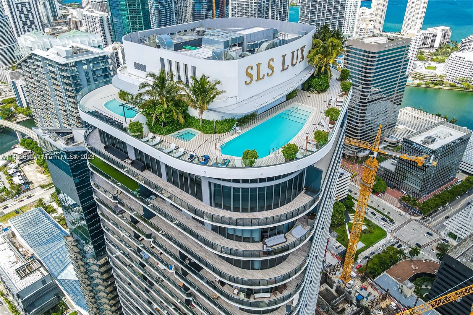 One of the Best Views this City has to offer as you literally have Brickell at your Finger Tips from every angle ! A world Renowned Brand , I welcome you to this amazing opportunity at the SLS LUX ! With your very own Private Elevator/Foyer that opens up to this Impeccable floor plan that consists of 3 Beds w/Den /4 Baths (1,613 sq ft) , Open kitchen concept w/ subzero wolf appliances , quartz counters, Italkraft cabinets , Floor to Ceiling windows , A Primary En Suite that will be sure to please w/rainfall shower & jacuzzi tub and a wrap around balcony that seems never ending with pristine views of the city skyline (503 sq ft) ! Resort style amenities w/occasional events for residents by pool , Well secured building with patrol 24/7 and guardgate in lobby ! Prime Location in Brickell !