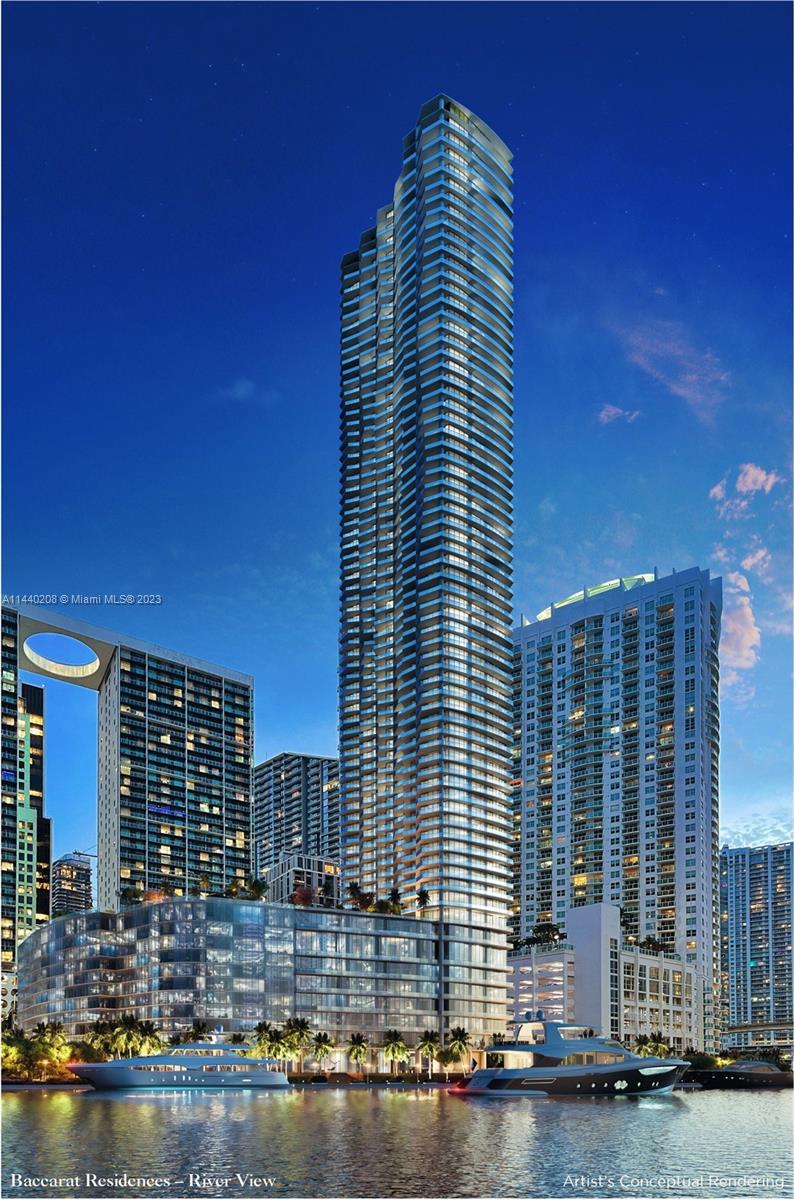 EXQUISITE FLOW-THROUGH RESIDENCE AT  THE LUXURIOUS BACCARAT RESIDENCES MIAMI. 2 BEDROOMS + DEN + 2.5 BA 1906 SF + 283 SF OF TERRACE /LAUNDRY ROOM / STORAGE INFINITE VIEWS OF BISCAYNE BAY, CITY LIGHTS AND THE MIAMI RIVER, DEEP TERRACES, 10 FT. CEILINGS, HIGH END FLOORING, ITALIAN KITCHEN CABINETS, SUB-ZERO/WOLF APPLIANCES, AND MUCH MORE. ELEGANT LOBBY, CAFE, ART...