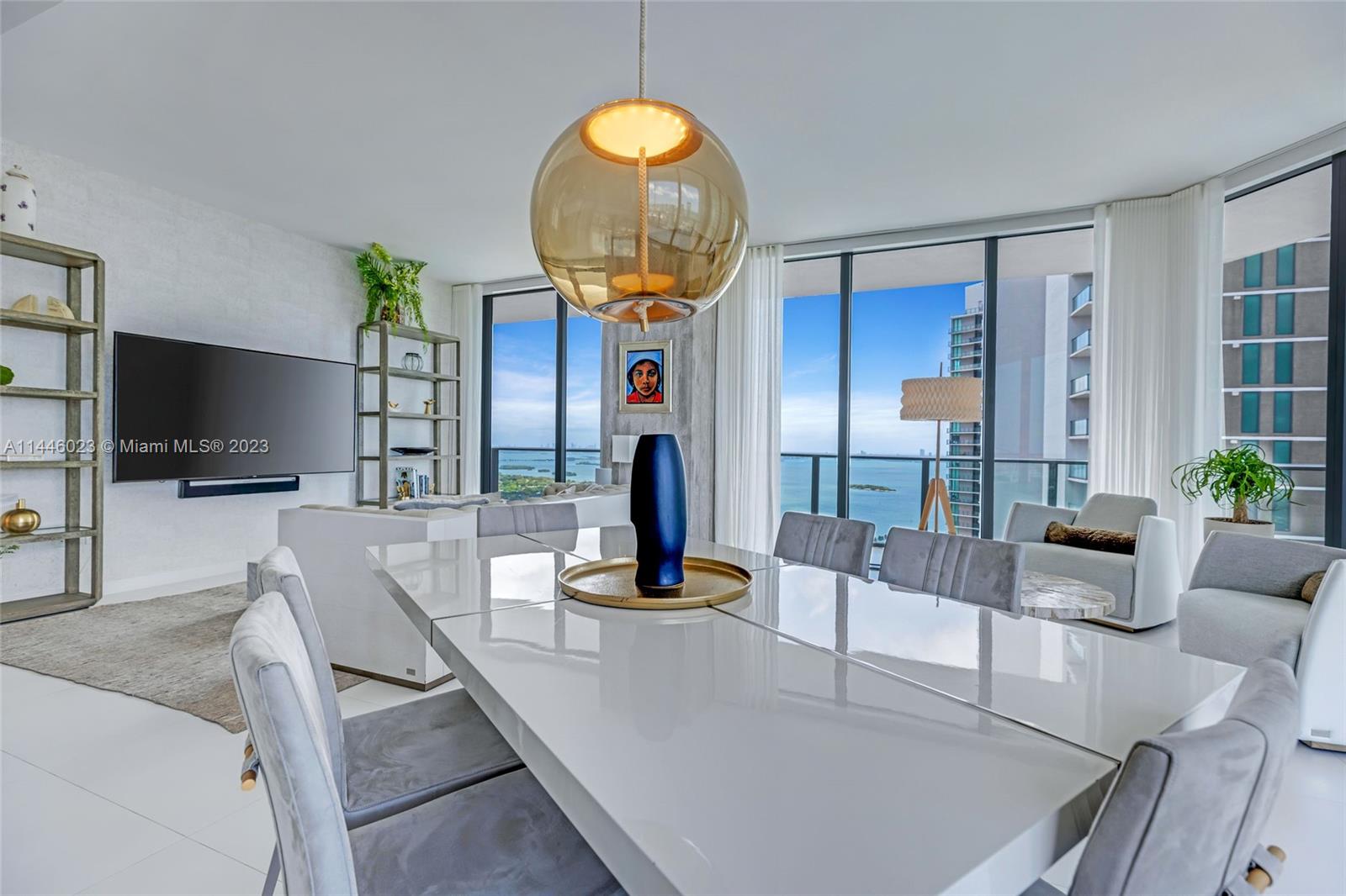 Elegance in Edgewater! Enjoy luxury high-rise living in this fully furnished, completely turn-key 4 bedroom /4 bathroom Penthouse level, corner unit with stunning direct Biscayne Bay and skyline views. Take in sunrise and sunset views from the full wrap-around terrace. Every bedroom has an en-suite bathroom, large closets and water views. Oversized living room with floor to ceiling windows in every direction, along with a fully-stocked kitchen. Building amenities include 2 pools, one of which is on the roof with 360 degree views of Miami, tennis court, state-of-the-art gym, club rooms, game room, and more. Minutes from Midtown, Wynwood and the Design District and easy access to Miami Beach.