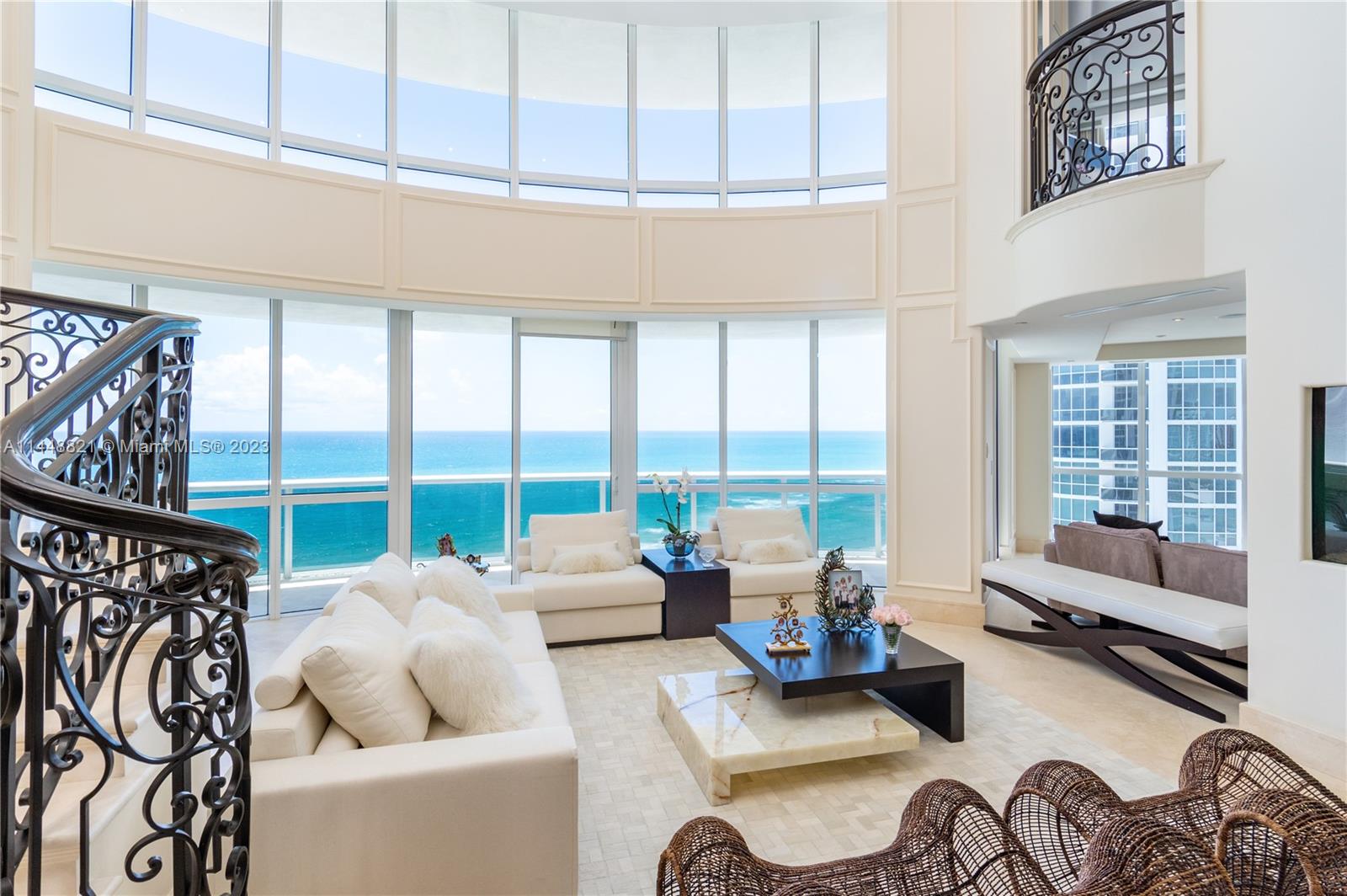 Located in the heart of Sunny Isles Beach, this property offers breathtaking oceanfront views and convenient access to the area's finest amenities. This spacious residence boasts 8,203 SF of living space, on the combined 17 & 18 floor, providing ample room for comfortable living. 7 beds, each designed with your comfort in mind. 8 full baths and 1 half bath with modern fixtures and finishes. A gourmet kitchen with top-of-the-line appliances, perfect for culinary enthusiasts. Spacious living and dining areas that flow seamlessly, ideal for entertaining. Enjoy ocean breezes and panoramic views from your 4 private balconies totaling 754 SF. This property is being offered for auction to the highest and best offer. Seeking Stalking Horse Bidder. Sale is subject to court approval.