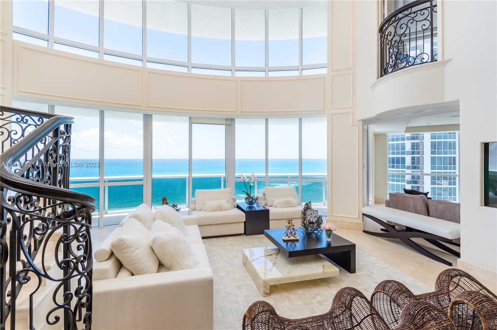 Located in the heart of Sunny Isles Beach, this property offers breathtaking oceanfront views and convenient access to the area's finest amenities. This spacious residence boasts 8,203 SF of living space, on the combined 17 & 18 floor, providing ample room for comfortable living. 7 beds, each designed with your comfort in mind. 8 full baths and 1 half bath with modern fixtures and finishes. A gourmet kitchen with top-of-the-line appliances, perfect for culinary enthusiasts. Spacious living and dining areas that flow seamlessly, ideal for entertaining. Enjoy ocean breezes and panoramic views from your 4 private balconies totaling 754 SF.
