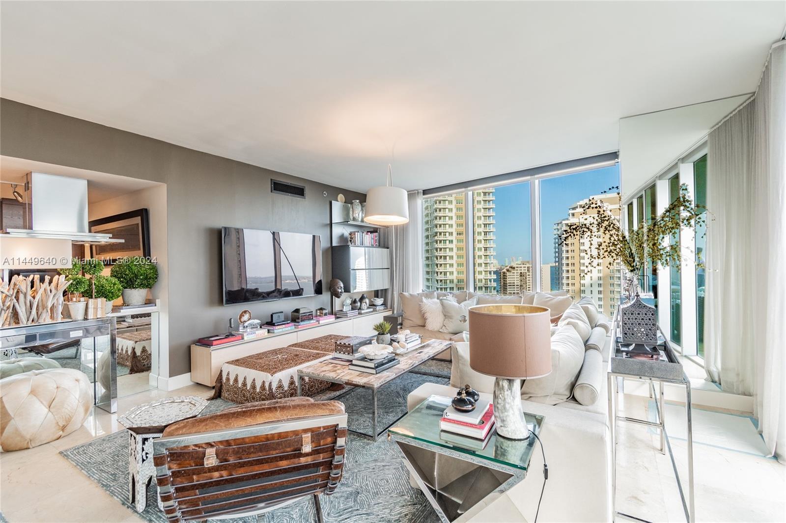 Luxury living at ICON BRICKELL. One of a kind, impeccable maintained unit, 3 Bedrooms, 2 Baths, 1,870 sq. ft. living area, marble & wood floors, corner unit at Icon Brickell Tower II. Best line in the building and one of the best layouts in Brickell area. Amazing views from every angle, view to the bay, and cruise ships with gorgeous sunsets from your large balcony facing Biscayne Bay ! European Gourmet kitchen, top of the line subzero & wolf stainless steel appliances, assigned parking space, pet friendly building. Resort amenities, Gym, Infinity Olympic size pool, Luxury Spa, Hot Tub, theater, party billiard room. Located in the heart of the financial district. Walking distance to Bayside walks,Brickell City Center Mall, Brickell Village restaurants and shops Move in ready Easy to show