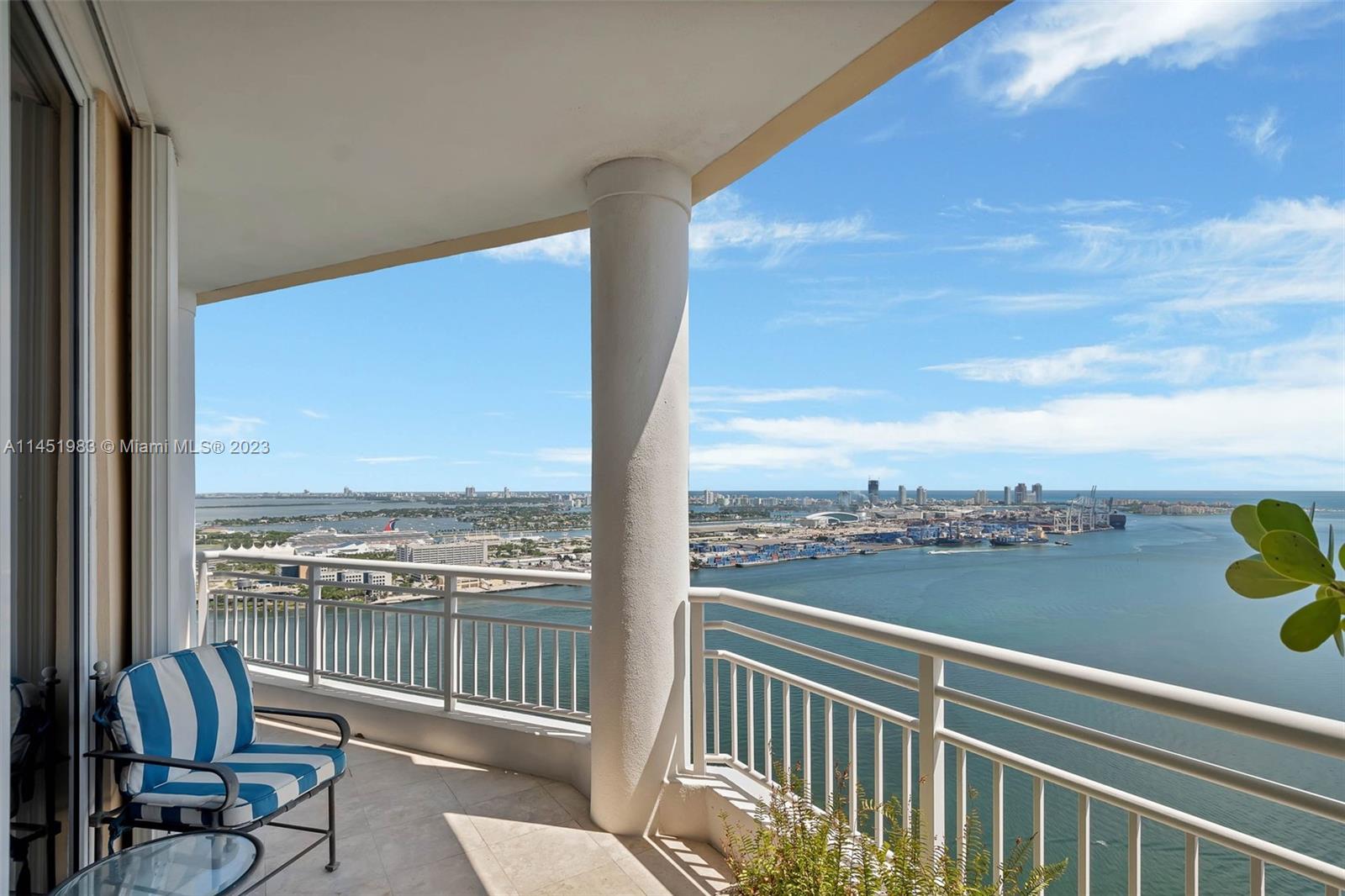 Impressive Pre Penthouse level corner unit. Soaring 10" high ceiling and sought after open railing balcony, Upgraded kitchen and bathroom. Majestic Views of the Bay, Ocean and Miami's Magic Skyline!
Three assigned covered parking spaces and one assigned storage included.
Sale subject to a Tenant in the Unit until January 31, 2024. Showings scheduled only on Fridays 12:30-2:30.
