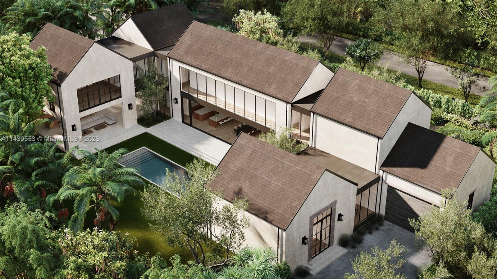 Exquisite Coral Gables residence underway.Built by MOCCA, this innovative & contemporary home sets a new standard for a fresh & modern take on farmhouse design.Integrating a seamless indoor/outdoor living experience,accentuating floor to ceiling glass, natural wood elements & stone features to blend the immaculate architecture & expressive details.Over 9,300SF this home includes 6bd/6ba/2hb w/clean lines & custom finishes.Featuring a chefs kitchen w/a neutral palette, expansive liv. spaces, & stunning primary suite; all overlooking the manicured gardens & inviting exterior areas.This refined retreat highlights private & serene lounging, summer kitchen, picturesque pool &more.Uniquely designed,this home encompasses luxury living w/flawless craftsmanship & unparalleled attention to detail.