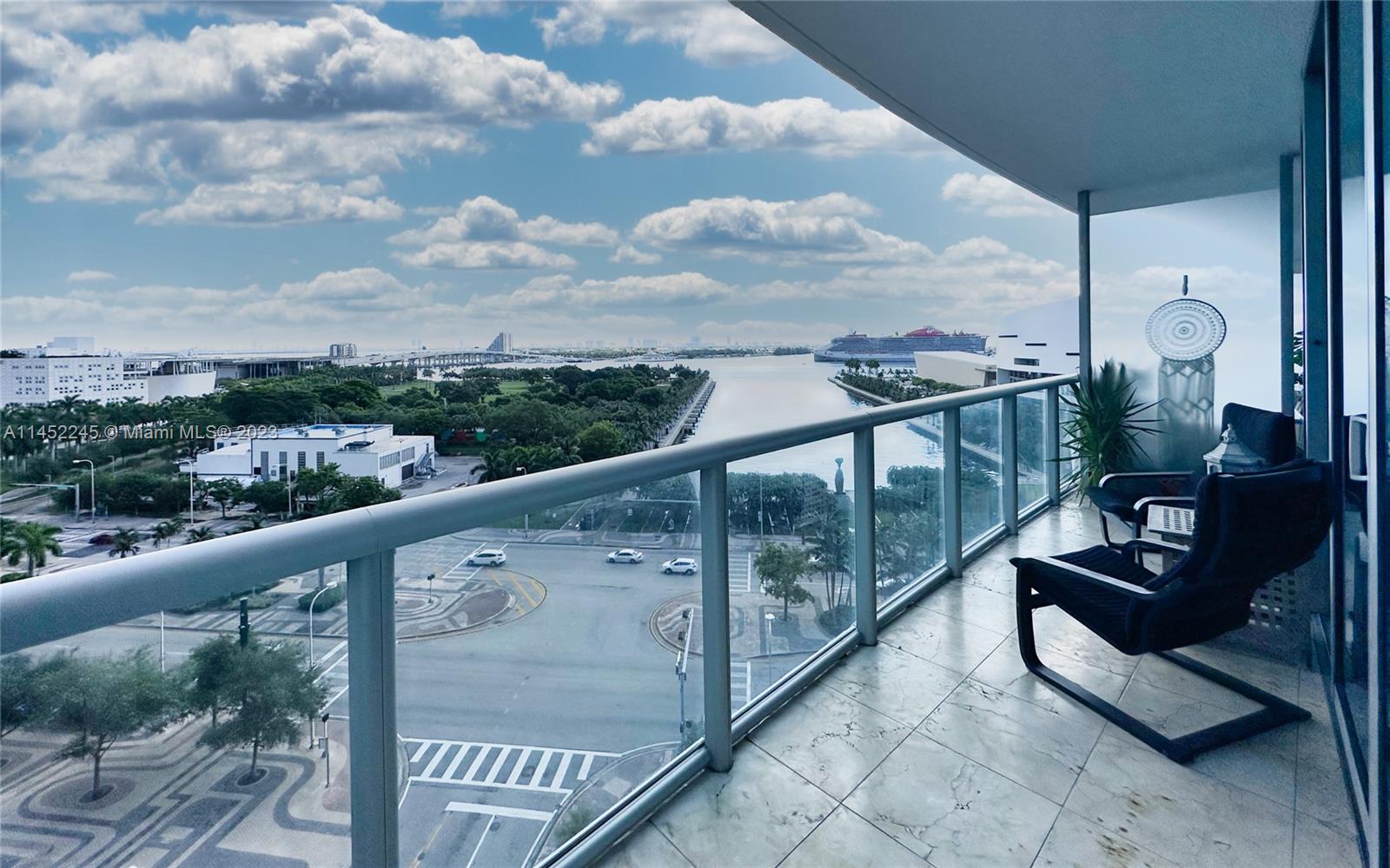 Beautiful apartment in the condominium Marina Blue, Bayfront corner, marble flooring throughout, remodeled baths, window shades; large closets in both bedrooms; stainless steel kitchen appliances; high ceilings balcony offering panoramic. Open split bedroom floor plan, 1 assigned parking. This property is very well located in  Biscayne Bay, Close to great schools, shopping, restaurants, Museum Parks & Miami Skyline. "Furnish is optional, also shorterm rental min 3 months is negotiable