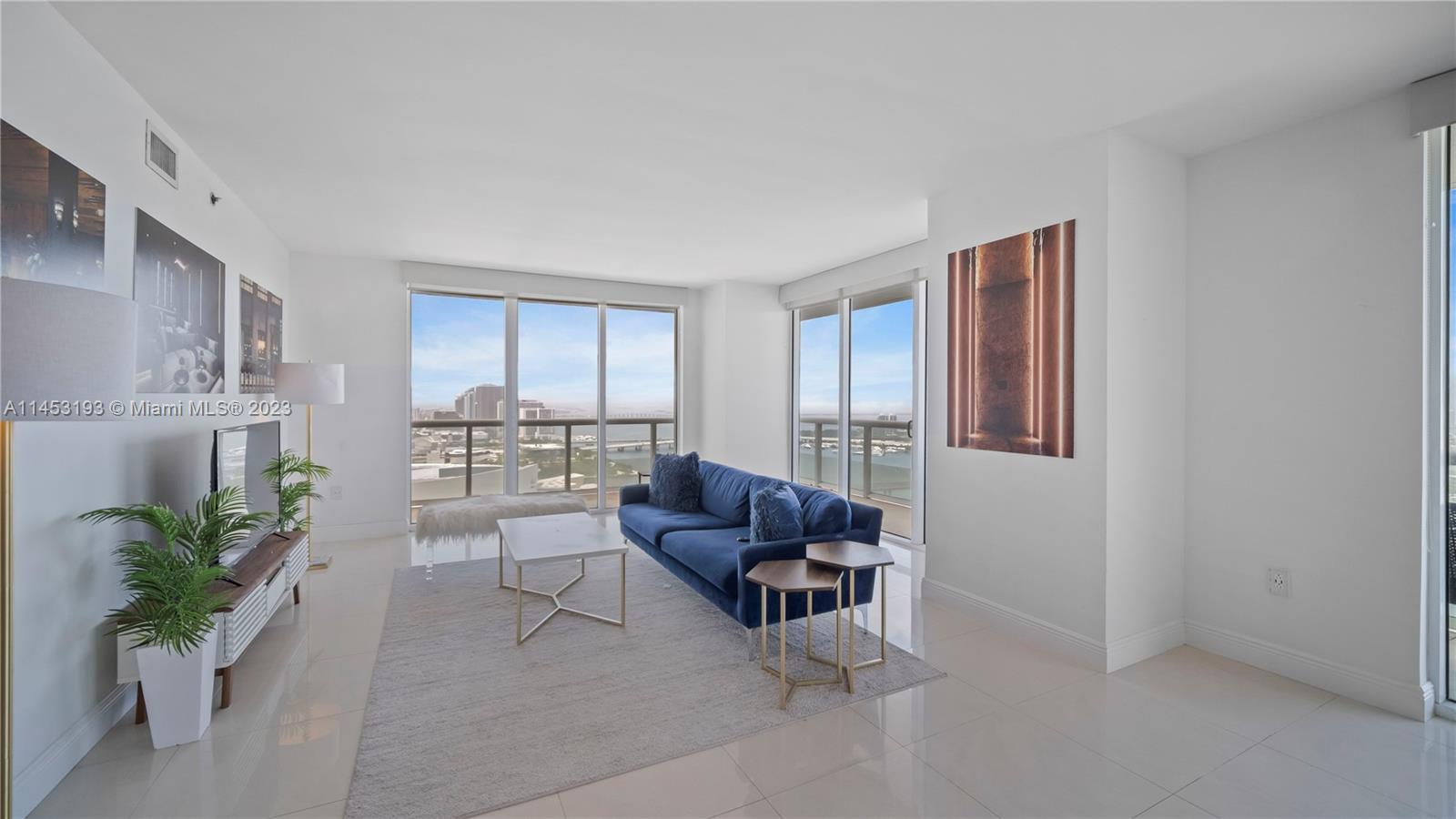 Beautiful corner apartment located in the heart of Downtown Miami. Features include porcelain tile floors, stainless steel appliances, split bedrooms, walk-in-closets in all bedrooms, jack and jill bathroom and more. Floor to ceiling windows allow you to appreciate the stunning unobstructed views of the bay. All bedrooms have access to the glass wrap around balcony. Resort like amenities begin on the tenth floor and features a luxurious pool deck, cabanas, two level clubroom and outdoor seating area. The fitness center and spa are located on the twelve floor with spectacular views of Miami. The apartment is furnished but can be rented unfurnished upon request. Steps away from Bayfront Park & Bayfront Park Metromover Station. Minutes away from FTX Arena, PAMM Museum & Brickell City Centre.