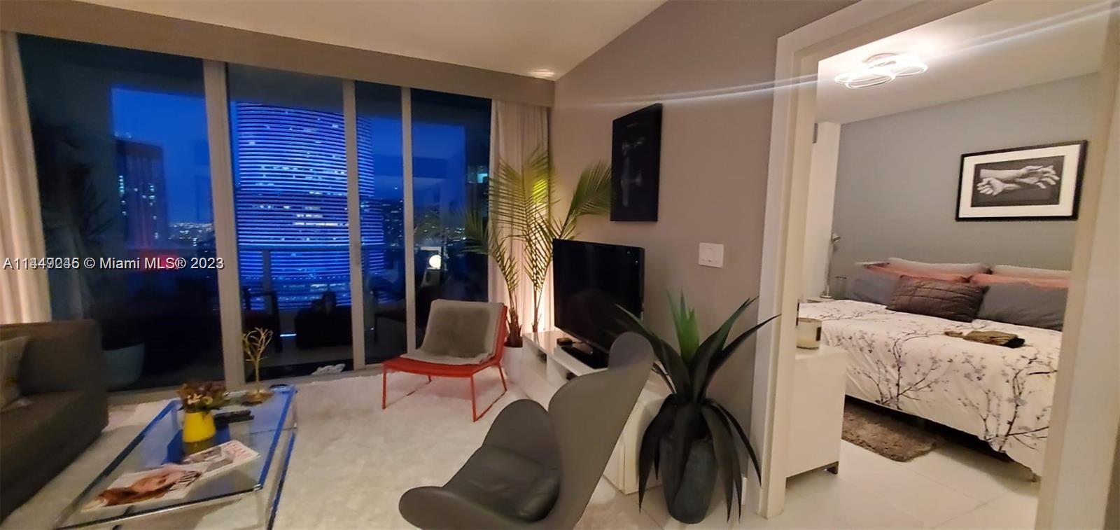 Gorgeous furnished modern unit with many custom designer-added features such as lighting,exterior furniture,& paint.Epic 34th Floor,1/1.5 w/oversized balcony,10-foot high ceilings,& 799SF.Rent short-term 30 Days+or 12X a year when not using,return on investment.Luxury state-of-the-art building located on the Miami River/Biscayne Bay & Brickell Downtown.Walk along the beautiful waterfront sidewalk or take the Metro Mover. 5-star amenities include:3 pools, a sauna, a jacuzzi, a fully equipped exercise facility, a yoga studio,walk to Brickell Citi Center,Miami Heat Arena,Whole Foods,& a luxury theater.Unit features Sub Zero & Meile appliances,white porcelain floors overlooking city views.World Famous Zuma & Area 31 Restaurant,24-hour room service,1 assign parking w/electrical outlet. *No Art*