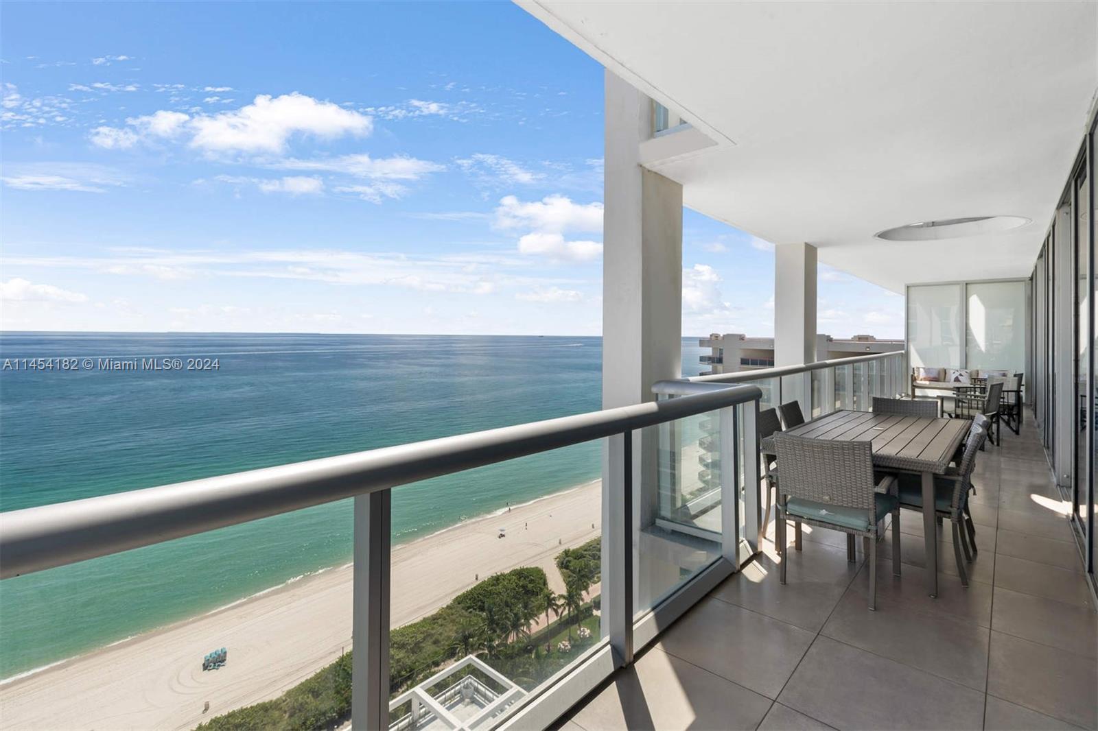 Welcome to a one-of-a-kind custom 4-bed/4-bath private residence at the Carillon Wellness Resort. This flow-through Penthouse offers 180-degree views, which include the Ocean, Biscayne Bay, and the Miami skyline. Every bedroom has access to deep terraces that run the length of the condo. This Penthouse’s custom design includes high-end finishes from Bathlup kitchen, Gaggenau appliances, Cappadocia porcelain tiles, Poliform closets, Italian TrePiu glass panels with aluminum profiles & Philippe Starck bathroom sinks, and custom-made Duravit with Dornbracht fixtures. As owners, you will have access to all the hotel amenities, including a 70,000 SF award-winning spa and wellness center, a full-service beach club, access to 4 pools, and a newly renovated restaurant, bar, and wine lounge.