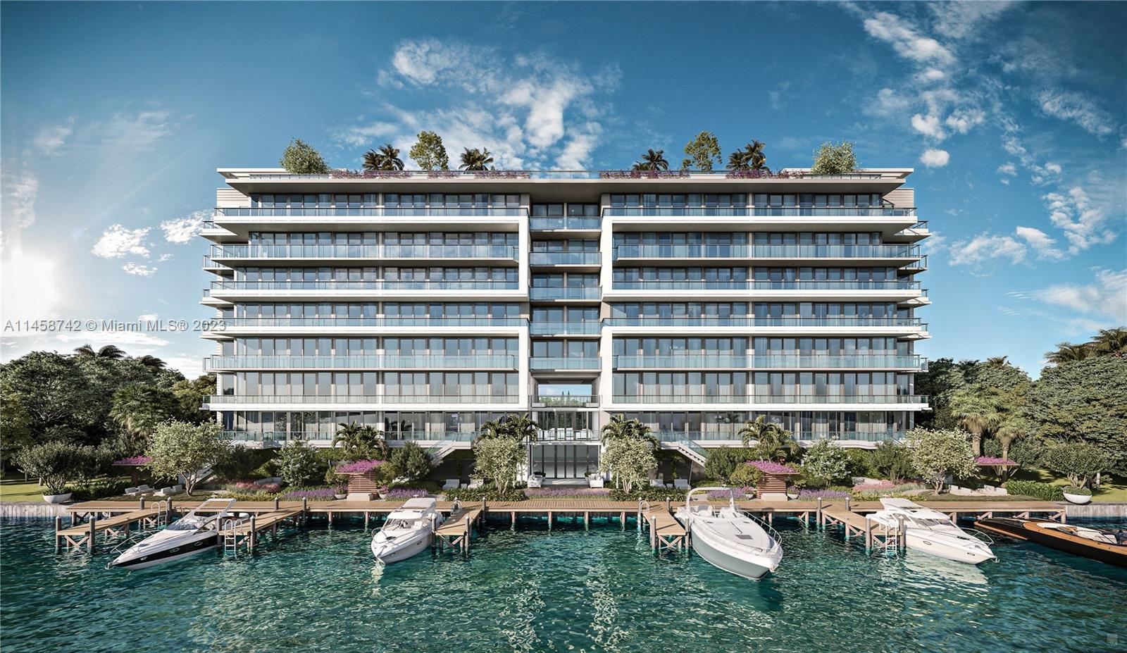 La Baia North is a new luxury, boutique bayfront condominium in Miami’s exclusive Bay Harbor Islands. Residence 203 is a fully finished 1,533 sq ft two bedroom + den, three and a half bathroom residence featuring a private waterfront terrace with spectacular  bay views  with easy access to the dock via it's private staircase. Complete with private boat slips, La Baia North offers over 20,000 sqft of resort-style amenities including a 10,000 sqft rooftop amenity deck with spectacular waterfront views, pool with sun-shelf, summer kitchen and dining areas, heated soaking spa, dedicated kids area with a splash zone. Additional amenities include dock-side pick-up & drop-off area, residents’ Tesla program, water sports launch dock with Kayaks & more.