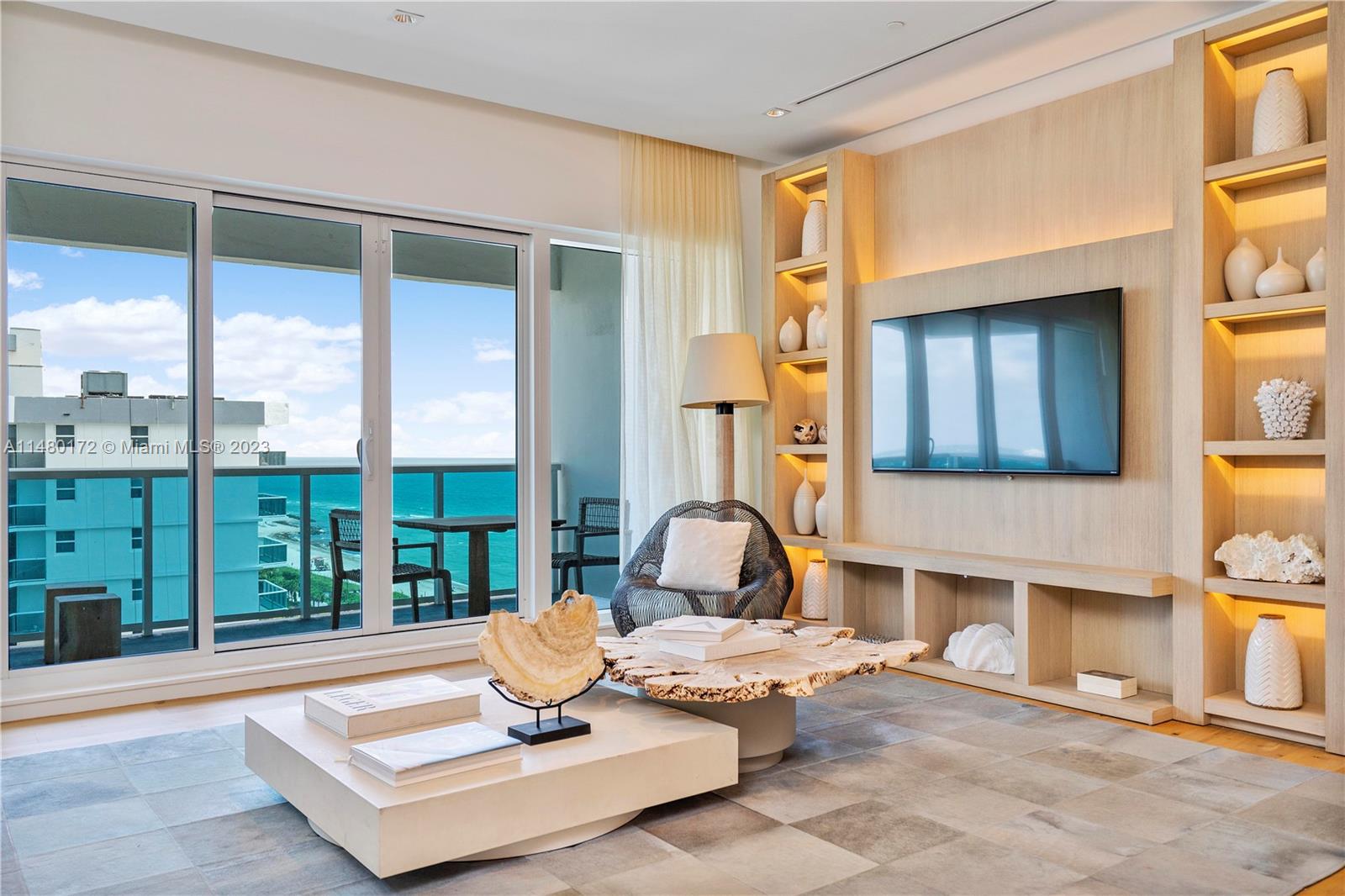 Enter a realm of pure opulence in this spectacular 2-bedroom, 2.5-bathroom penthouse. A seamless fusion of the finest 1 Hotel and Arte Facto furnishings creates a space that is the epitome of sophistication and luxury. This oceanfront oasis offers a den with a luxurious sofa and TV, a space designed for relaxation and entertainment. Access a 14,000 sq. ft. gym, serene spa, and chauffeured cars. Reside in one of Miami Beach's most prestigious addresses with a private rooftop pool, four restaurants, bars, and more. Partnering with Five Star Luxury Travel, this property generates remarkable rental income, adding to its allure. Owning this penthouse means more than just experiencing luxury; it also means enjoying a steady income stream.