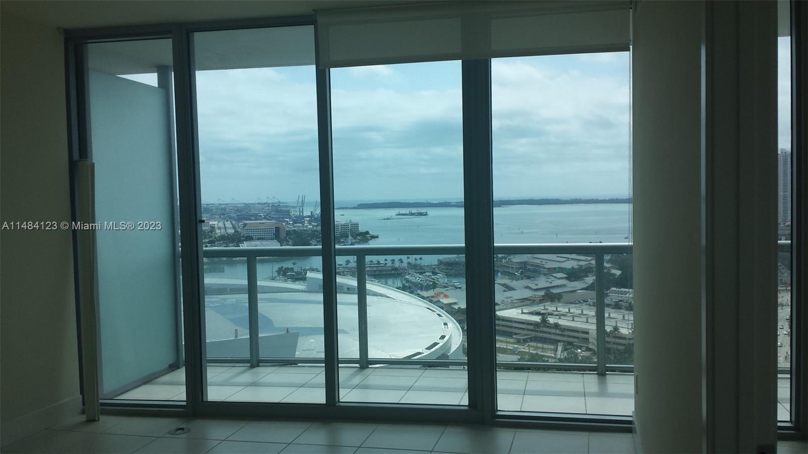GREAT BAY VIEW,nice 2008 building with lots of amenities, just in front American Airline Arena, bright 2 big bedrooms apartment with two bathrooms, Stainless Steel appliances, Impact windows, big balcony on a 25th floor which give a perfect Ocean view. Tile floor which is easy to clean and maintain, freshly painted unit. Big size Washer and dryer in unit, custom made wood closets in both bedrooms. Easy to show. 2 or 3 days condo approval. rent includes small storage on 8th floor, Only 2 months require for rent (first month and security deposit), $300 non refundable pet deposit.