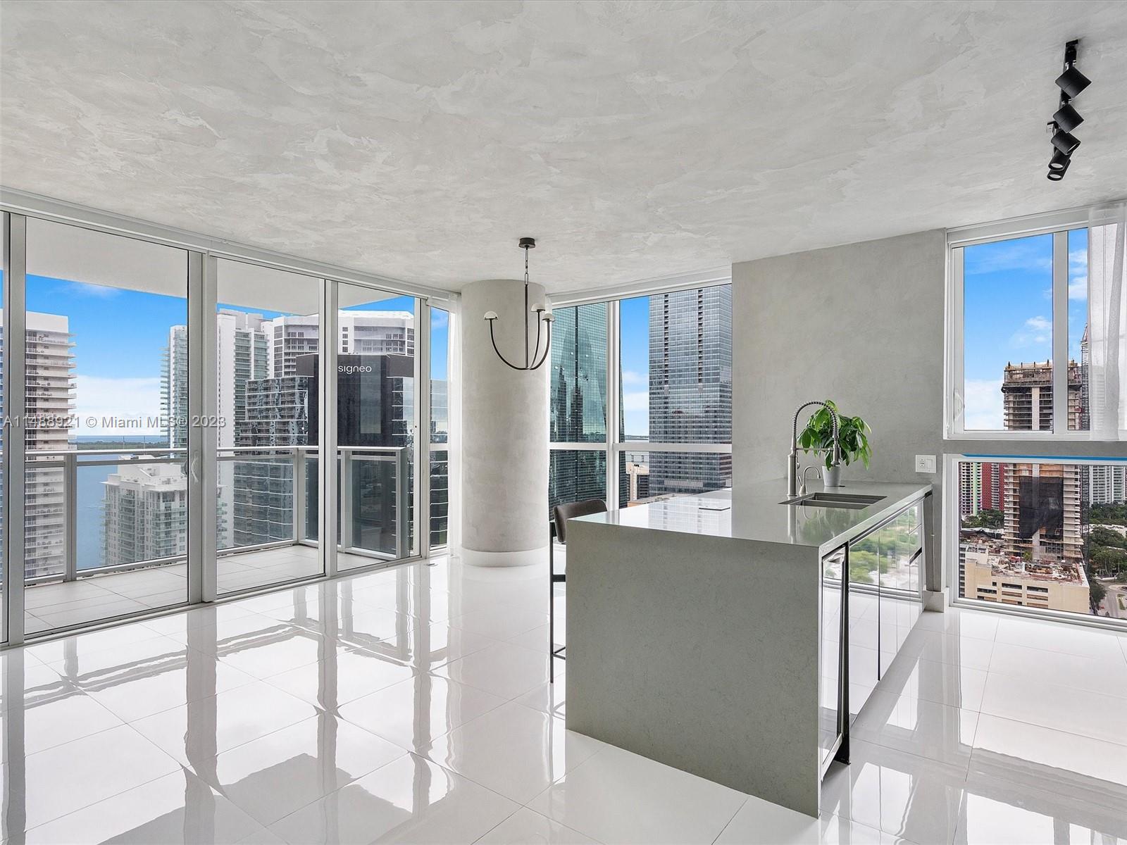 Aesthetically significant unit boasting 3 large beds/3 large baths in the best building in all Brickell-The Bond. After visiting famous restaurants just a short elevator trip down or after a swim in your half Olympic size pool, you enter a meticulously kept curated unit on the 29th floor. Custom made Italian import Dayoris doors, Marmorino Venetian plaster hand painted walls & ceiling, Restoration Hardware light fixtures in every space elevates your Brickell living to another level. Each bedroom has custom made closets well thought out to its last detail, all baths NK Porcelanosa hardware. Appliances in kitchen are Bosch. Balcony opens up to ocean view. Gym, kids room, clubroom, library, valet, sauna, steam room, BBQ, & receiving area for packages.