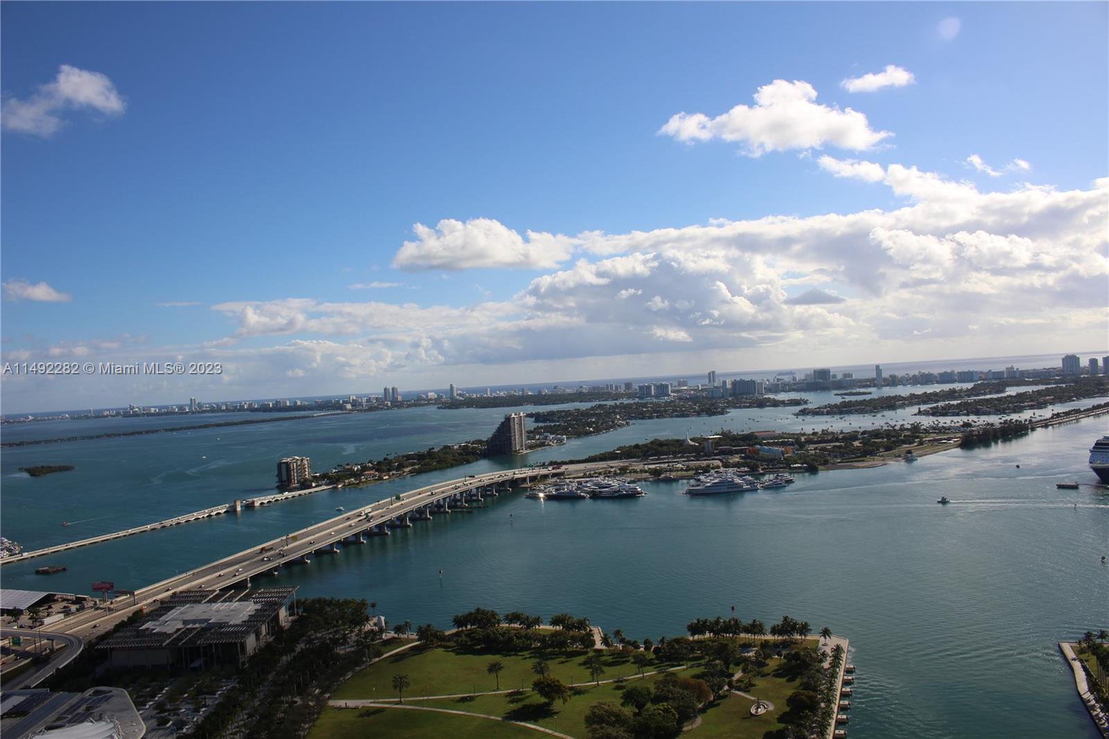 Luxury, Beautiful, Elegant, Modern & Spacious 2 bedrooms facing east with 2 balconies, 2 full baths, 1 half bath, high ceiling, spectacular unobstructed water view, Bay & Atlantic Ocean. Complete Furnished. Amenities, private cyber center sky level, 2 Pools, Jacuzzi, Sauna, Cabanas, BBQ area, Beach Volleyball Courts, Game Room, GYM, Security 24 hours. Modern kitchen, floor to ceiling high impact windows, line in high rise Luxury Condo. Easy to show. Association quick process. Property with amazing & incredible views in 46 floor in the middle of everything, close to Miami Beach, Brickell, Midtown, Miami International Airport and much more.