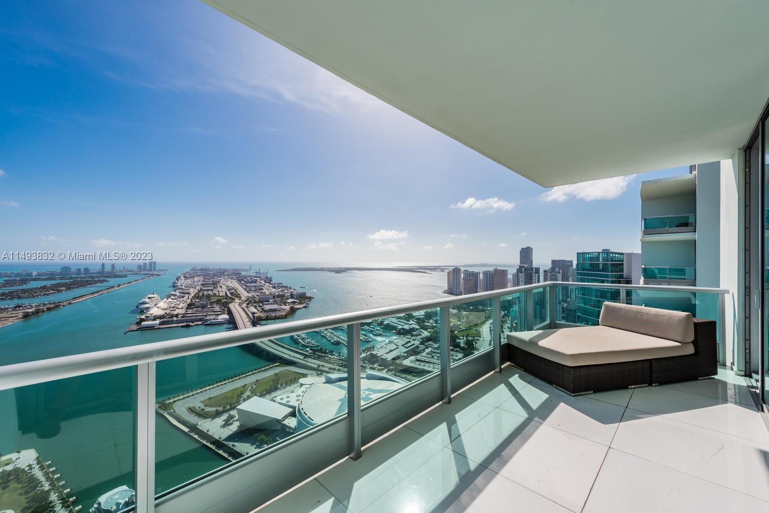 Live in style in this exclusive penthouse. Extra large terrace which offers panoramic views of the ocean and the city. Offering 3BR/3.5BA, this 2,647 sq. ft. unit. Floor-to-ceiling windows with stunning views from all rooms and a large modern master bedroom. Luxury amenities: 24-hour concierge/security, 2 large pools, full-service gym/spa, theater, children's playroom and more. 2 parking spaces located on the 2nd floor, in front of the elevator. Sold partially furnished.