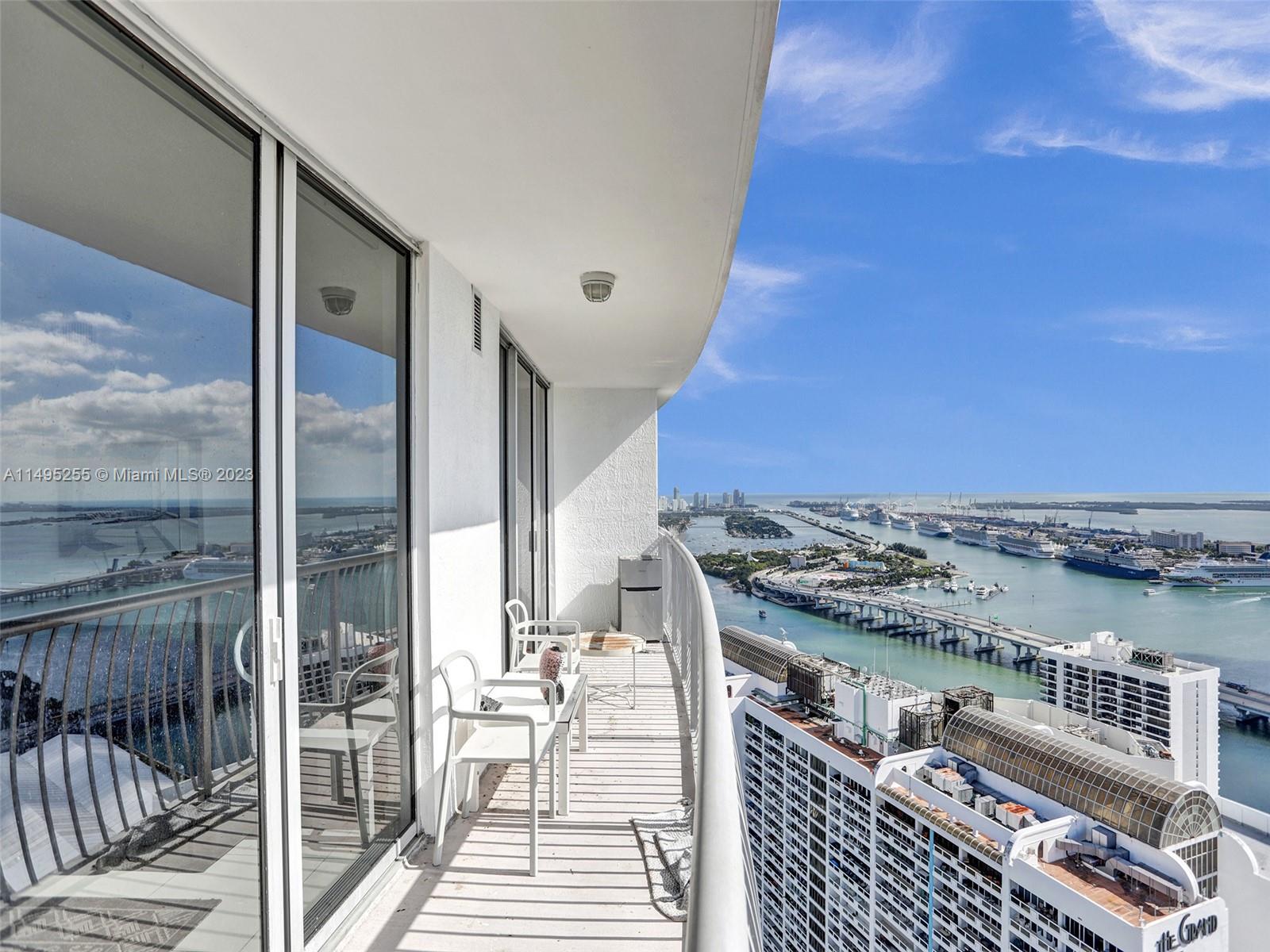 Nestled in the Opera Tower building in Miami, this one bedr, one bath condo offers an urban retreat on the 54th floor, boasting panoramic views of both the cityscape and the waters of Miami's coastline. As you step inside, you're greeted by a modern living space adorned with sleek finishes and an open floor plan. The kitchen features top of the line stainless steel appliances, granite countertops, and ample cabinetry.Located in the heart of Miami, this residence places you at the epicenter of entertainment, and convenience. With proximity to Downtown Miami and Brickell neighborhood, world-class dining, shopping, and nightlife are moments away. The building itself offers an array of amenities, including a fitness center, swimming pool, spa, concierge services, and secure parking.