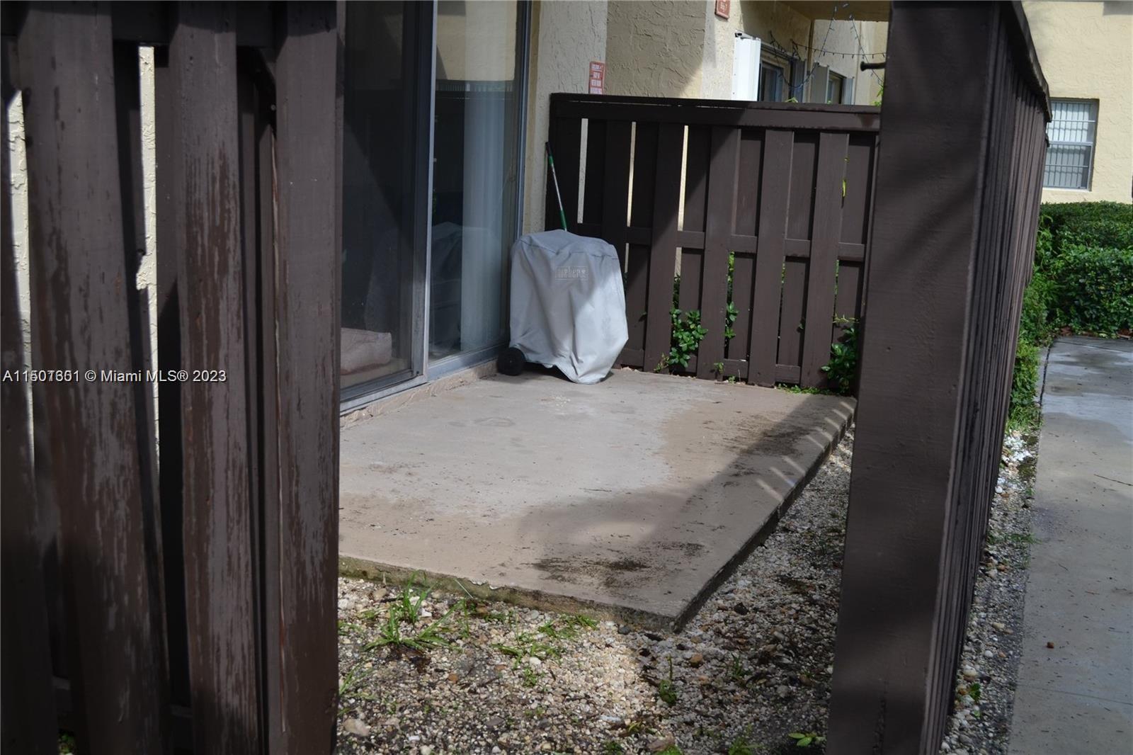 Patio fenced.