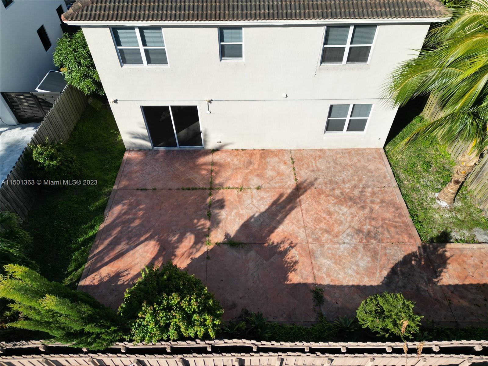 Backyard Zoomed Angled Profile Aerial View