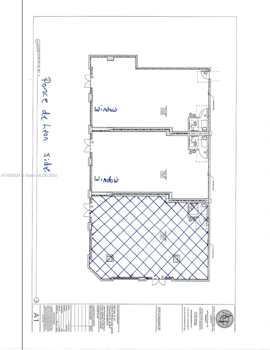 Retail location floorplan showing D & E showrooms