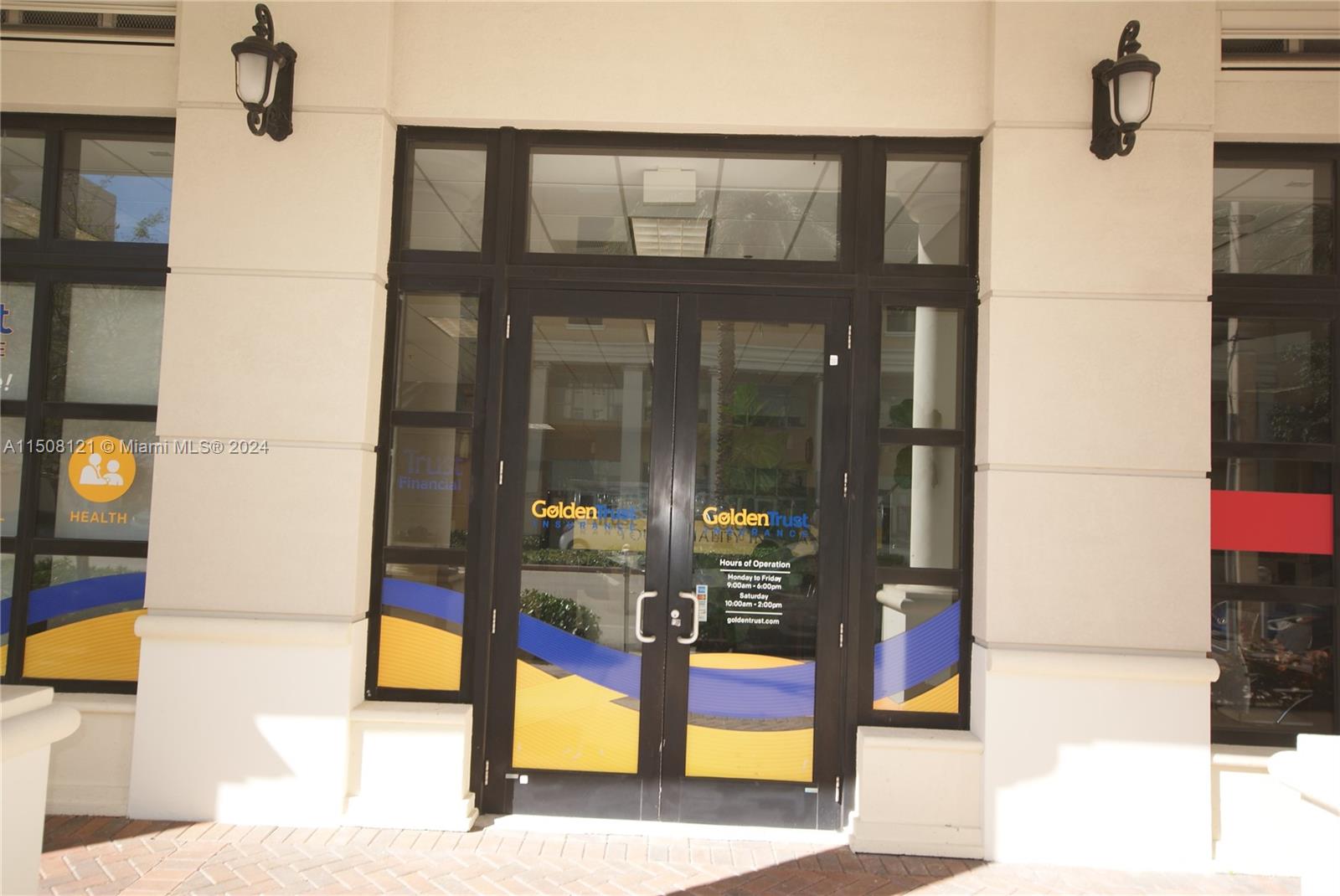 Front door and showroom window