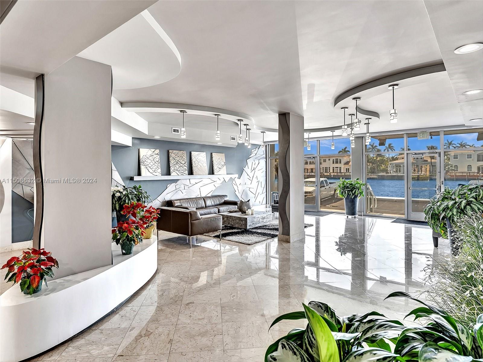 GORGEOUS REDONE LOBBY WITH WATER VIEWS