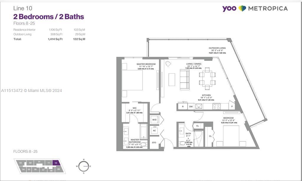 2000 Metropica Way 1410, Sunrise, Florida 33323, 2 Bedrooms Bedrooms, ,2 BathroomsBathrooms,Residentiallease,For Rent,2000 Metropica Way 1410,A11513472