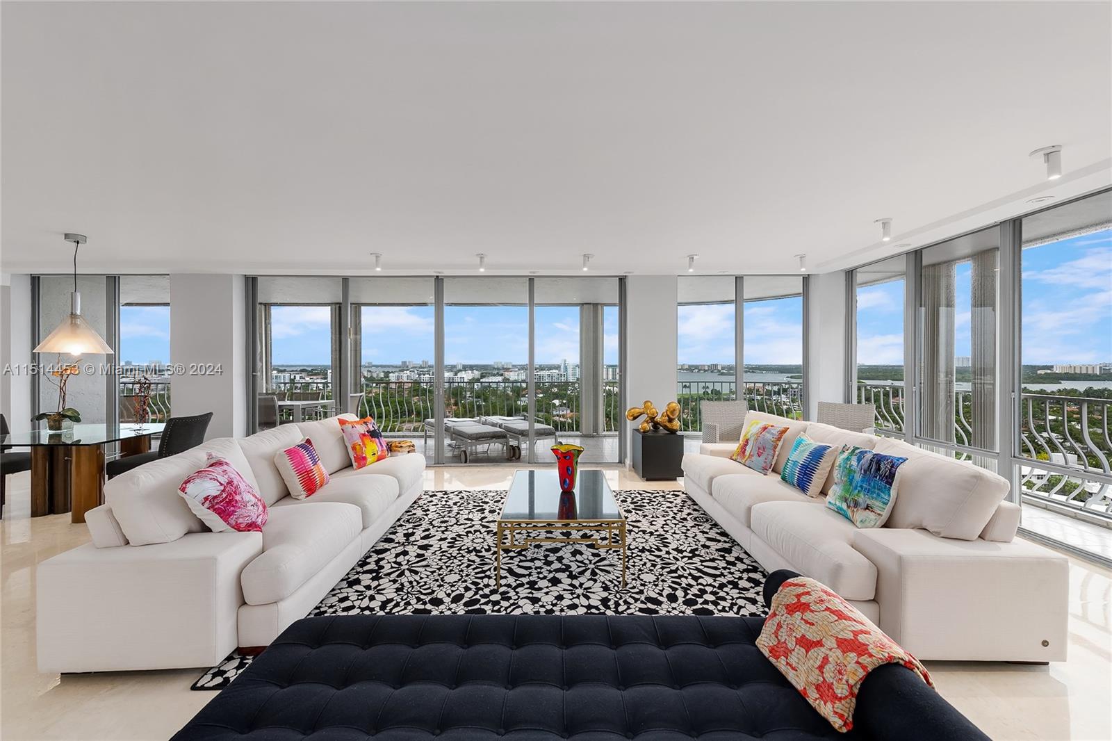 Located in the prestigious Bal Harbour 101, this corner 4 bed residence offers over 3,000 sf of comfortable luxury living. With its breathtaking views, the sun's rays flow in through the floor-to-ceiling windows, illuminating the spacious living and dining areas. The primary suite offers serenity complete w/ a private balcony facing the ocean and two separate walk-in closets and bathrooms. The other three bedrooms provide ample space for family / friends. The amenities allow Residents to indulge in a workout, followed by a refreshing dip in the pool and ending the day w/ a stroll along the beach. Bal Harbour 101 is a sanctuary that offers the best of both worlds – a peaceful retreat from the bustling city, yet close enough to enjoy the shops and restaurants that Bal Harbour has to offer.