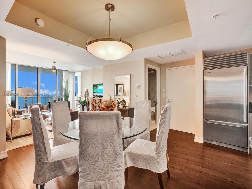 Dinning and living room and guest bathroom