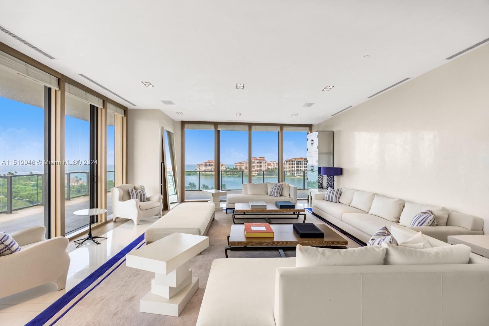 Designed by renowned Luis Bustamante, this turn-key residence at the exclusive Apogee features furniture &amp; lighting fixtures by Christian Liaigre, Promemoria, and Van der Stratten and offers an elevated living experience with views of the Ocean, Fisher Island, and city skyline. Upon entering, you&#039;ll be greeted by an open &amp; airy floor plan that includes 4 BD/3.5 BA and an enclosed Media Room. The gourmet kitchen features top-of-the-line appliances and access to a gas grill on the terrace. Apogee offers world-class amenities, including a fitness center, pool, &amp; 24-hour concierge, ensuring your comfort &amp; security at all times. Located in the highly sought-after South of Fifth neighborhood, this residence is just steps away from some of Miami&#039;s finest dining destinations.