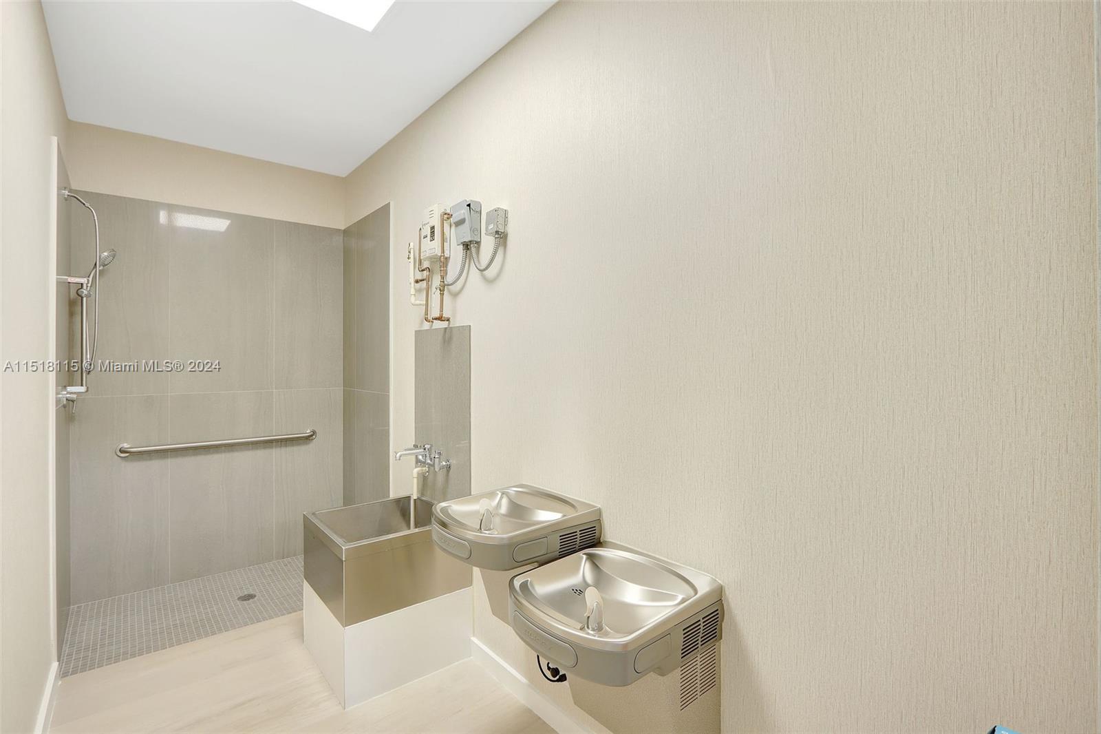 Shower and mop sink area