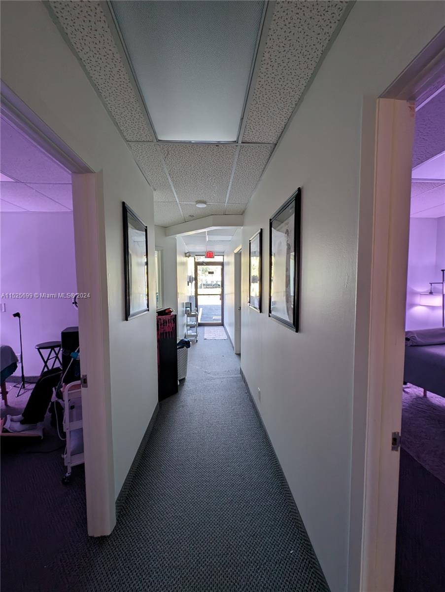 Offices hallway leading to rear entry