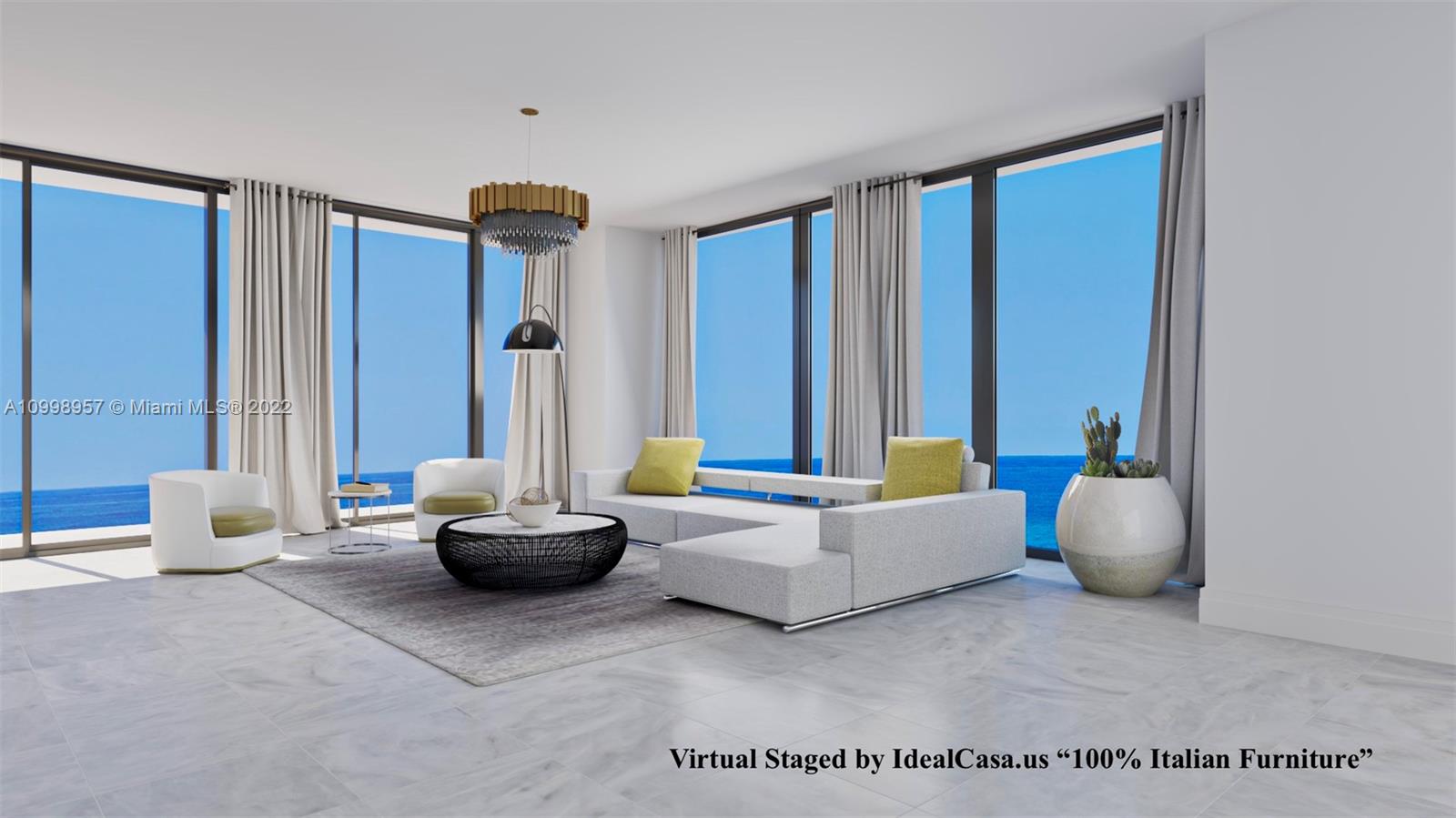 Turnberry Ocean Club Luxury Residences Sunny Isles Beach. , investment property yearly $336K gross income New construction 2021. Unit 1804 South. Direct Ocean views and Bay views. 4 Bedrooms plus den & 5 1/2 Baths, 3,625 SqFt plus terraces. Private elevator foyer. This unit has 10' Ceilings, very illuminated. Italian Kitchen "Snaidero", white stone countertops, top-of-the-line appliances "Gaggenau". This unit is currently rented. Master bedroom with 2 walk-in closets. Large master Bathroom. Building with six-floor amenities, beach service, three swimming pools, private dining, Hydrotherapy Spa, a fitness center, and entertainment. Bar and restaurant with full kitchen. Privileges of Turnberry Isle Resort, including golf, tennis, and Marina activities.