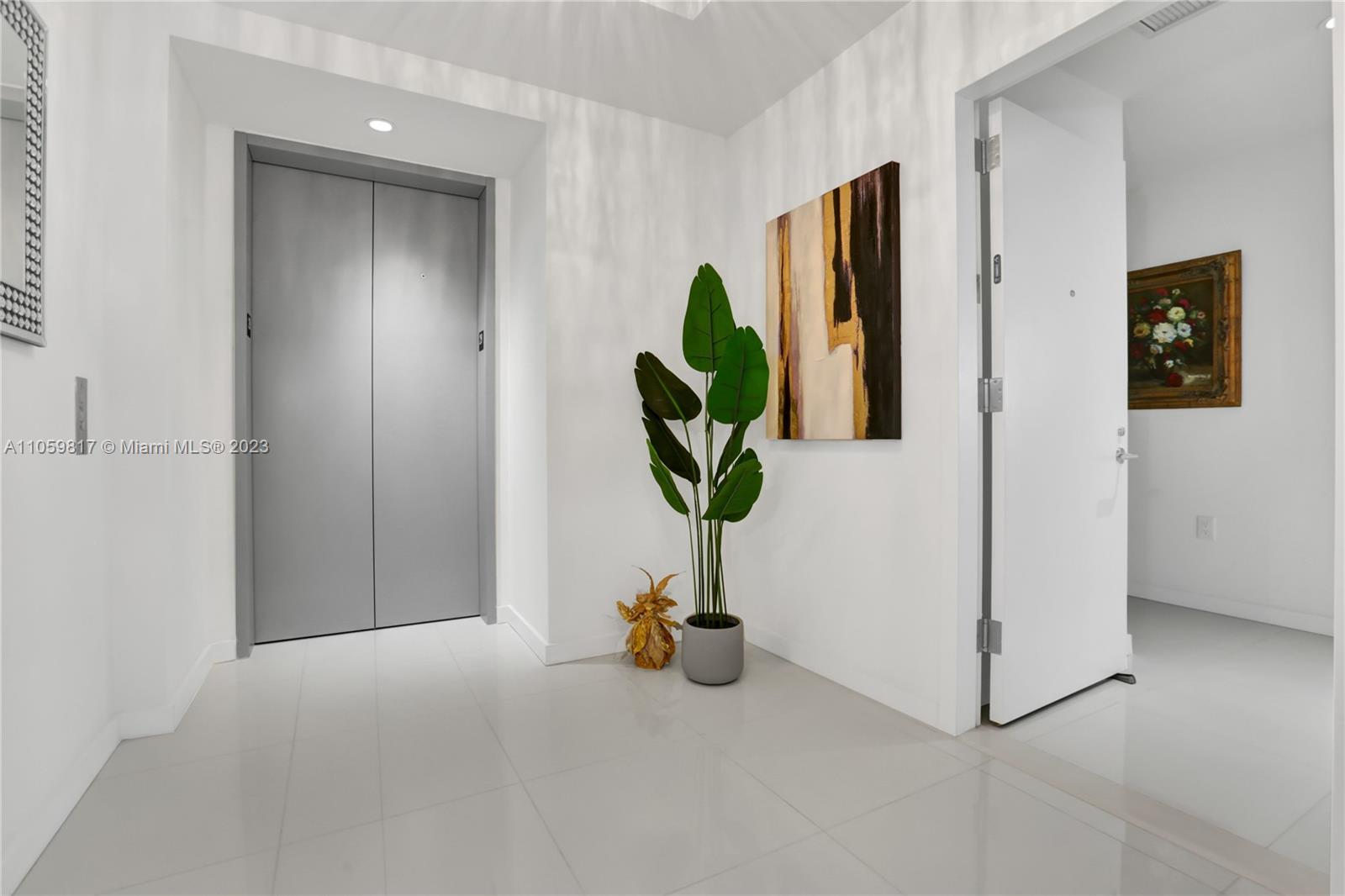 Secured elevator opens to your private foyer