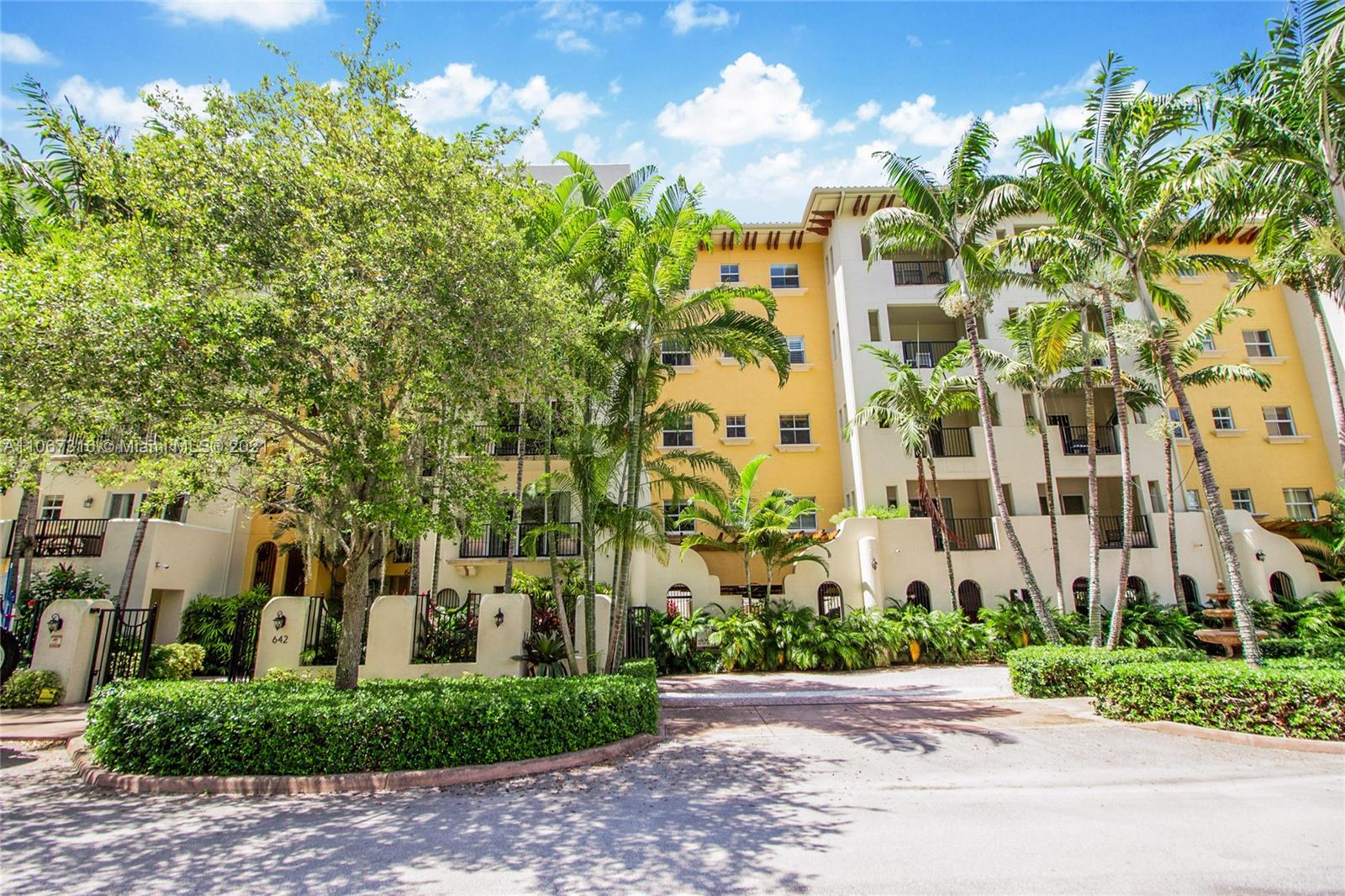 Located on a private side of Coral Gables, this 5 floors condominium residence offers a rich city lifestyle with the privacy of a boutique living. 
This exquisite Mediterranean condo has a semi-private elevator, elegant double door entry, spacious floor plan, spectacular top of the line European style kitchen, 10 FT ceilings, ONYX floors throughout, a master bathroom that showcases toilet and bidet, custom vanities, and sumptuous freestanding shower and Jacuzzi tub.  Exterior features include a private serene community with a stunning tropical Mediterranean facade.  Near the area’s best boutique shopping, Merrick Park, fine dining, entertainment, Venetian Pool, Coral Gables Athletic Club, Miracle Mile, Univeristy of Miami, Biltmore Hotel and much more