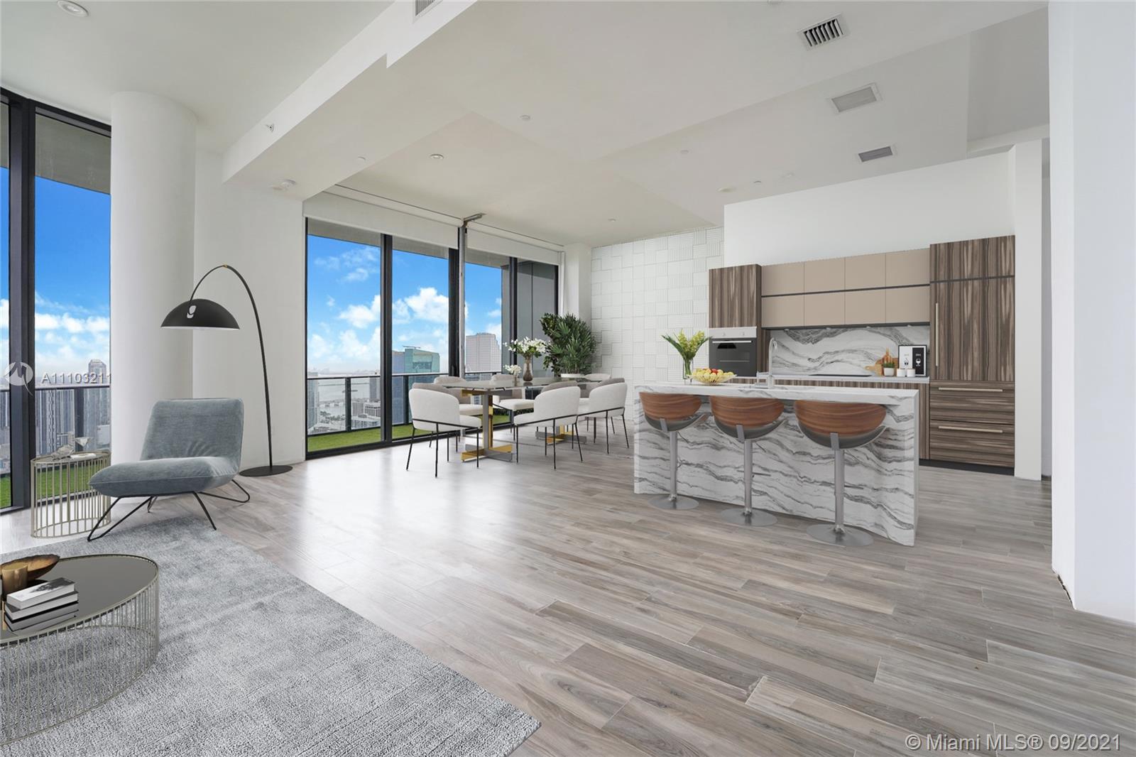 Create your own space! Take advantage of breathtaking views from the impressive 12-foot floor-to-ceiling from the  57th Floor. Huge 1,800+ square feet, 4 Parking spaces. What more is there to ask for? Must see to believe. Can combine units to make a total of over 6,377+ SQ FEET! the unit is vacant ready for you.