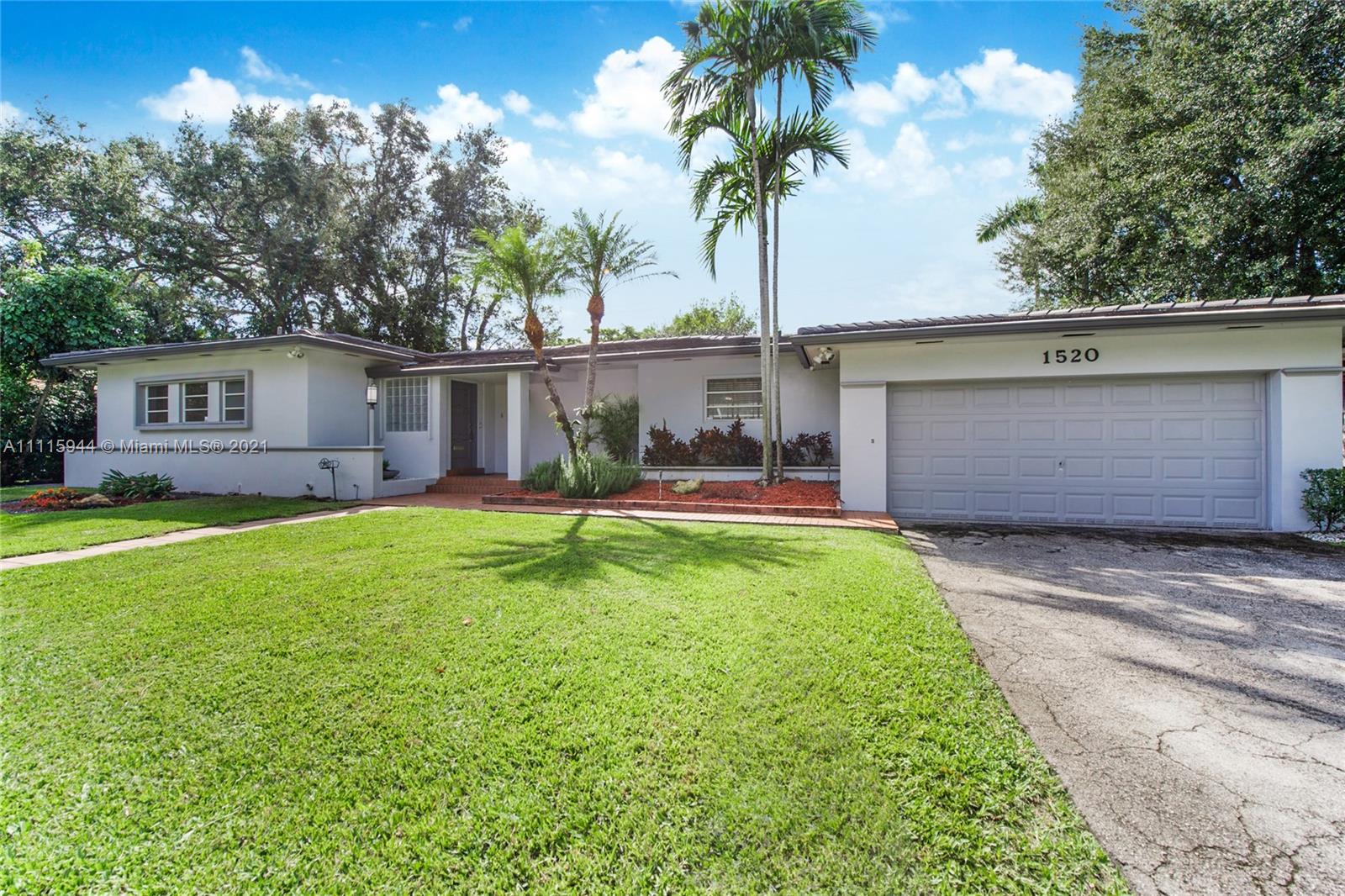 Great house, walk to UM close to South Miami! 10,000 SqFt lot, split plan, 3 bedroom 4 full bathrooms including priovate main bedroom suite, very open floor plan. Lots of natural light, new flat tile roof installed 2019, A/C units installed 2019 & 2011, water heater in 2018. Large pool deck, partial home generator and much more. Easy to show, call listing agents!