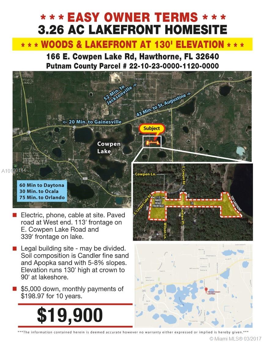 166 E COWPEN LK RD, Palatka, FL 32640