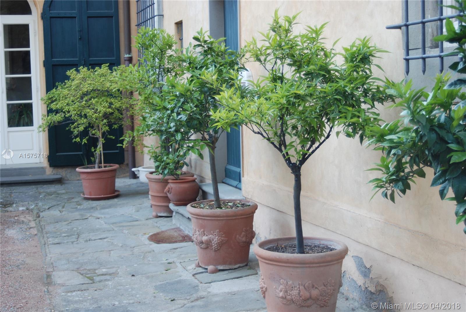 Courtyard with terracotta pots