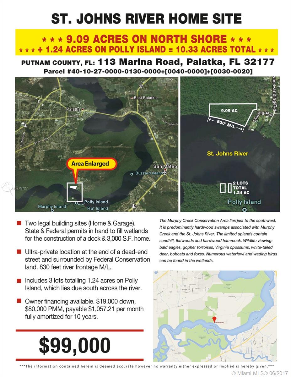 Palatka, FL 32177,113 MARINA RD