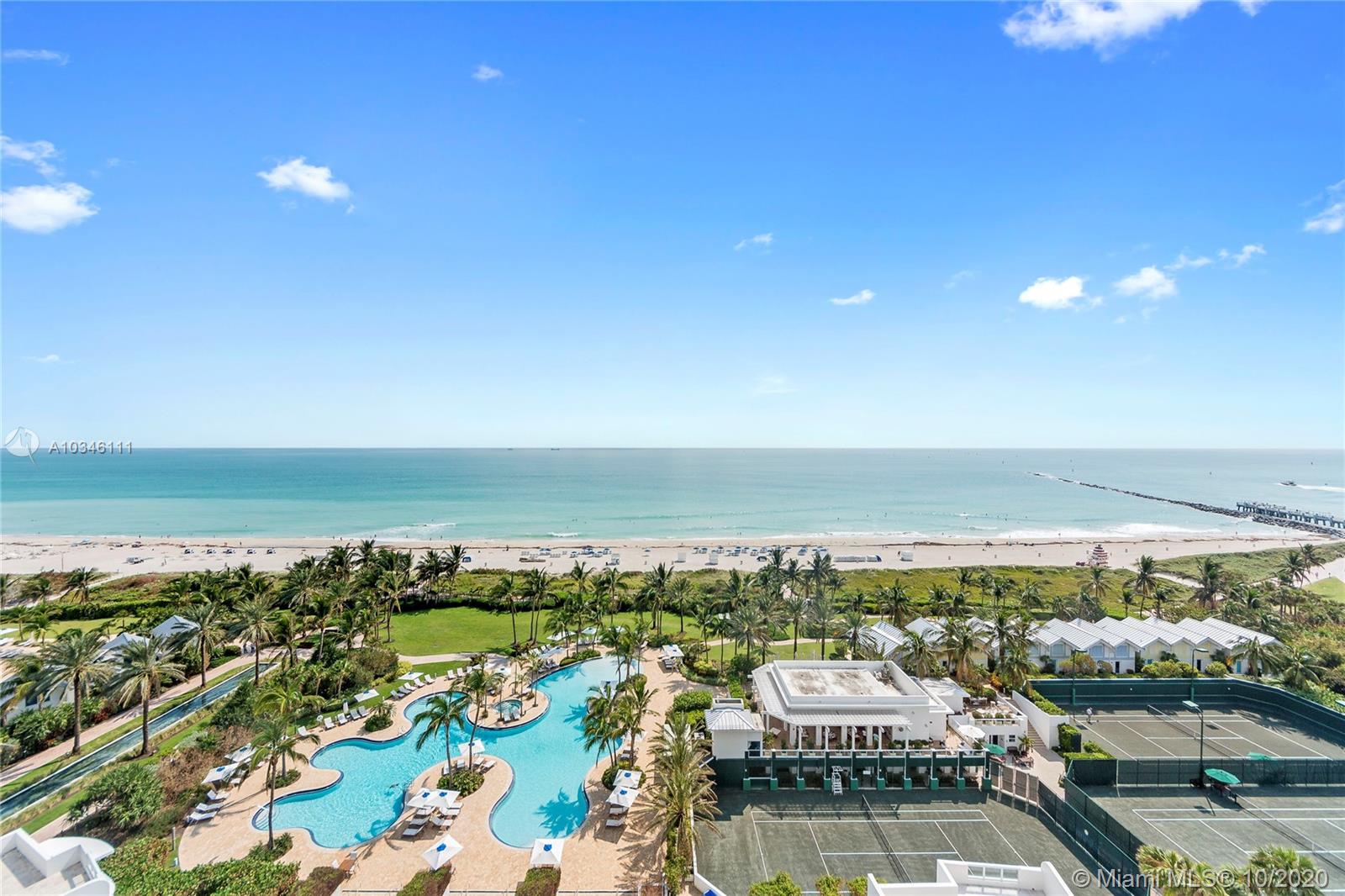 Enjoy direct ocean views from the large, wrap around balcony of this gorgeous and rarely available modified three bedroom unit.  Spacious floor plan with lots of floor to ceiling glass, this home feels like a beach house.  Located on SE corner of the Continuum south tower.  Enjoy the amenities of Continuum on South Beach:  direct beach access, Beach Club, on-site restaurant, 3-story fitness/spa, lagoon pools, lap pool and tennis courts.