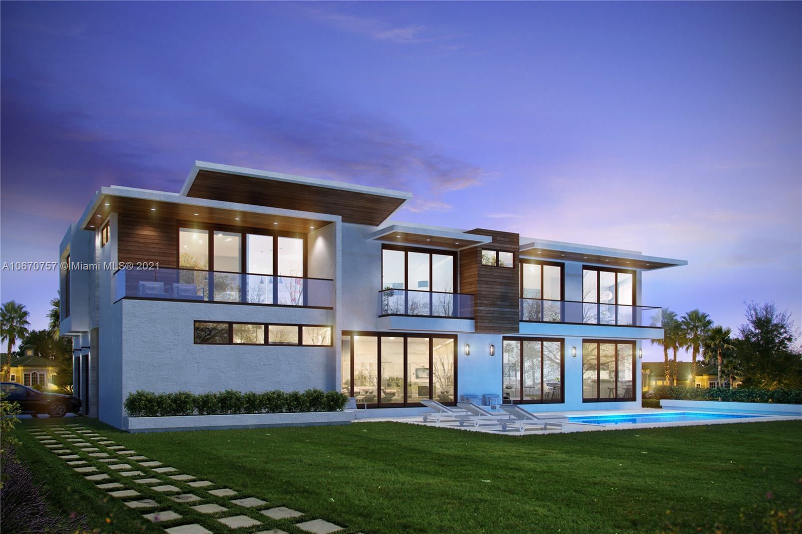 New Construction Modern & gorgeous masterpiece ideally situated in the prestigious Ponce-Davis neighborhood. 2-story estate on a ¼ acre corner lot, surrounded by majestic oaks, on highly desirable Davis Rd 1-block west of Ponce. 5,564 SF of LA under 4 AC zones with 5BD/4BA upstairs, and 1BD/1.5BA downstairs. 2-car garage & generous open plan living areas opening to heated saline pool and patio with room to play. Easy access gated entry from 50th Ct.   Magnificent features include Wolf, Bosch and Subzero appliances, open concept kitchen, 10’ volume ceilings, modern glass balconies & stairway, outside bbq, gorgeous primary suite with large 23' balcony and 2 huge walk-in closets. All closets have been customized. Make your dream come true in Ponce-Davis!