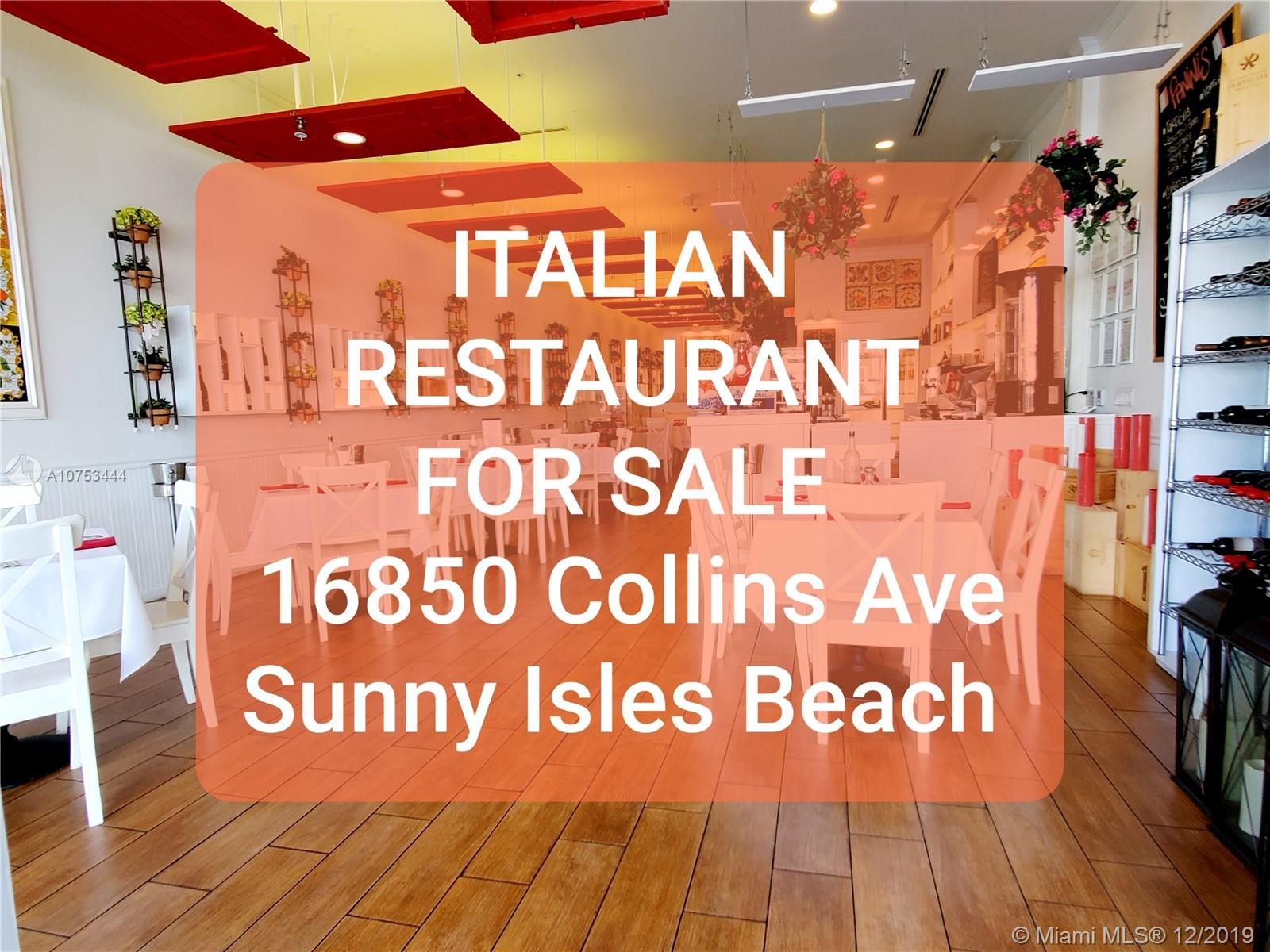 RESTAURANT 16850 Collins Ave#113-A, , Sunny Isles Beach, FL 33160