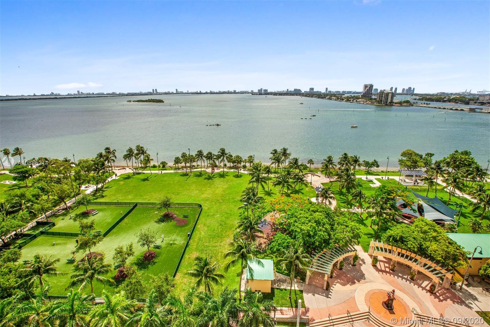 Enjoy the open, beautiful views of the Biscayne bay & park from this spacious & renovated 3 BD /3 BA corner unit. Professionally designed by Brazilian architect Fernanda Negrelli. The open kitchen, LR & den are integrated spaces. Inspired by French & Chinese architecture you will see handcrafted wood window panels on the walls, amongst many more design details. Abundant amount of natural lighting flows through the apartment as the living room has breathtaking views of Biscayne Bay. Triple balconies accessed from each bedroom. Amenities include private + valet parking, concierge, pool as well as fitness facilities. This unique apartment us in mint condition and ready to be moved into right away.