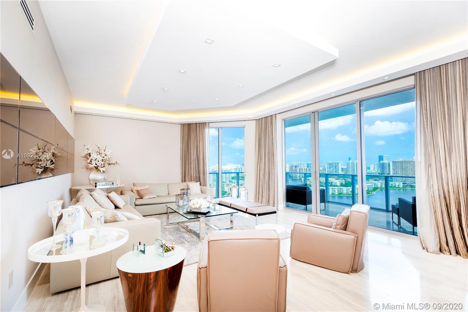 Introducing this spectacular Lower Penthouse at the Marina Palms Residences, featuring 3 bedrooms plus den and 3.5 bathrooms, unit designed by Gabriela Blasini, meticulously finished with high-end building materials, led hidden infinity lights, 2,390 Sq.Ft of marble floors, large balcony with an amazing panoramic views of intracoastal and all over Sunny Isles. No matter if you are a passionate about waterfront living, the sensations and lifestyle that you will experience at Marina Palms is indescribable, you have to live it! Yes, you just found the luxury lifestyle and marina you were looking for. PROPERTY IS RENTED UNTIL NOVEMBER 16TH 2022 FOR $9,500/ MONTH.
