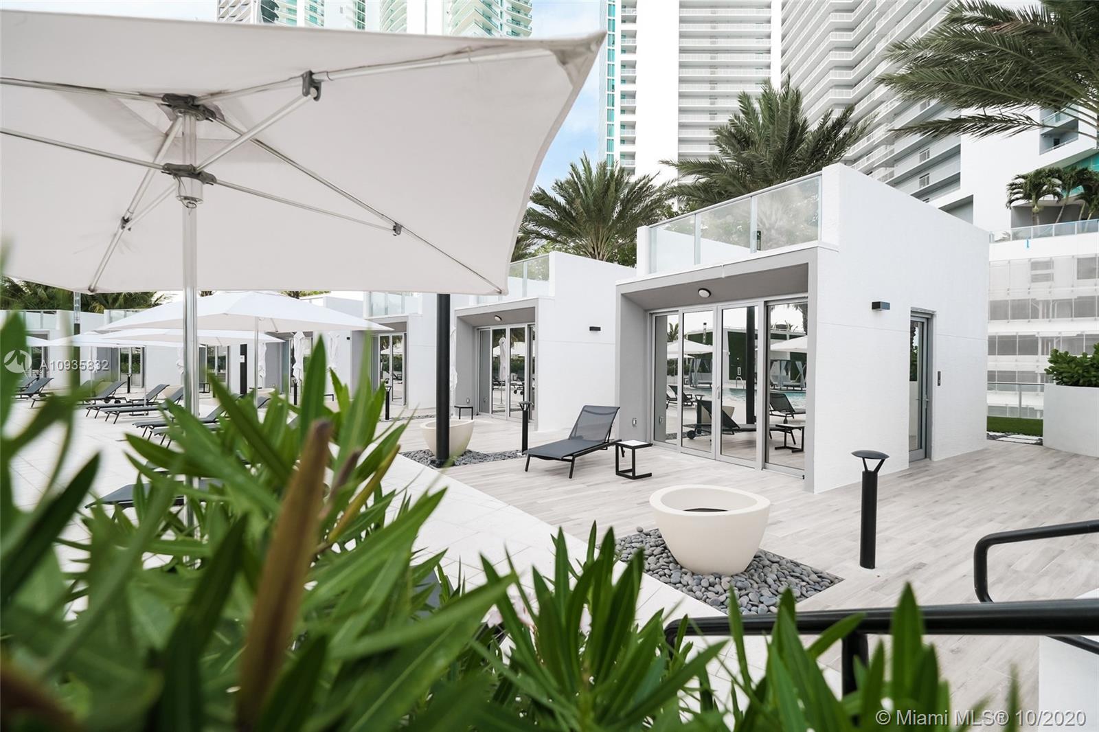 Privately-Owned Pool Cabana situated on the 7th-Level Pool Deck at Paramount Miami Worldcenter in Downtown Miami. Cabana PB 07 offers 230 SF of interior space with A/C, wood-grained porcelain flooring, kitchenette, full bathroom with glass-enclosed shower, impact-resistant windows/sliding glass doors & remote-controlled shades & lLARGEST BACKYARD AREA (see pictures) and the bay view from the roof top sun deck! The front of the villa offers a private patio with lounge chairs and the pool view. NOTE: the Buyer of this Cabana MUST be a current unit owner in the building.