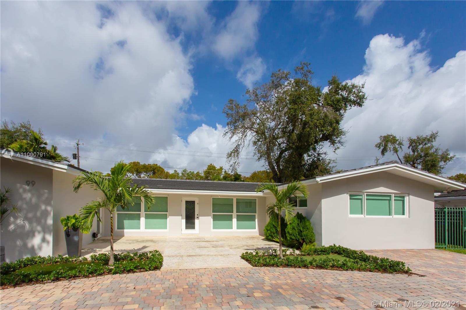 Beautiful one-story home in the upscale Bay Heights neighborhood in Coconut Grove. Spacious, bright, airy home with 4 bedrooms and 3 full bathrooms plus an oversized bonus room that is perfect for a home office or recreation room with access from both inside and outside the house. The living room and family room feature large glass sliding doors that open to the pool and terrace area. Enjoy the screened-in cabana with ample space for entertaining. A new roof was just installed in 2017. Impact windows in the front of the house. Circular driveway with room for multiple cars and/or a boat. Electric privacy gates. Excellent location, across from Vizcaya Museum and Gardens. Close to Mercy Hospital, Marinas, Parks, top-rated school, and more. 1 YEAR HOME WARRANTY PLAN INCLUDED FOR BUYER.