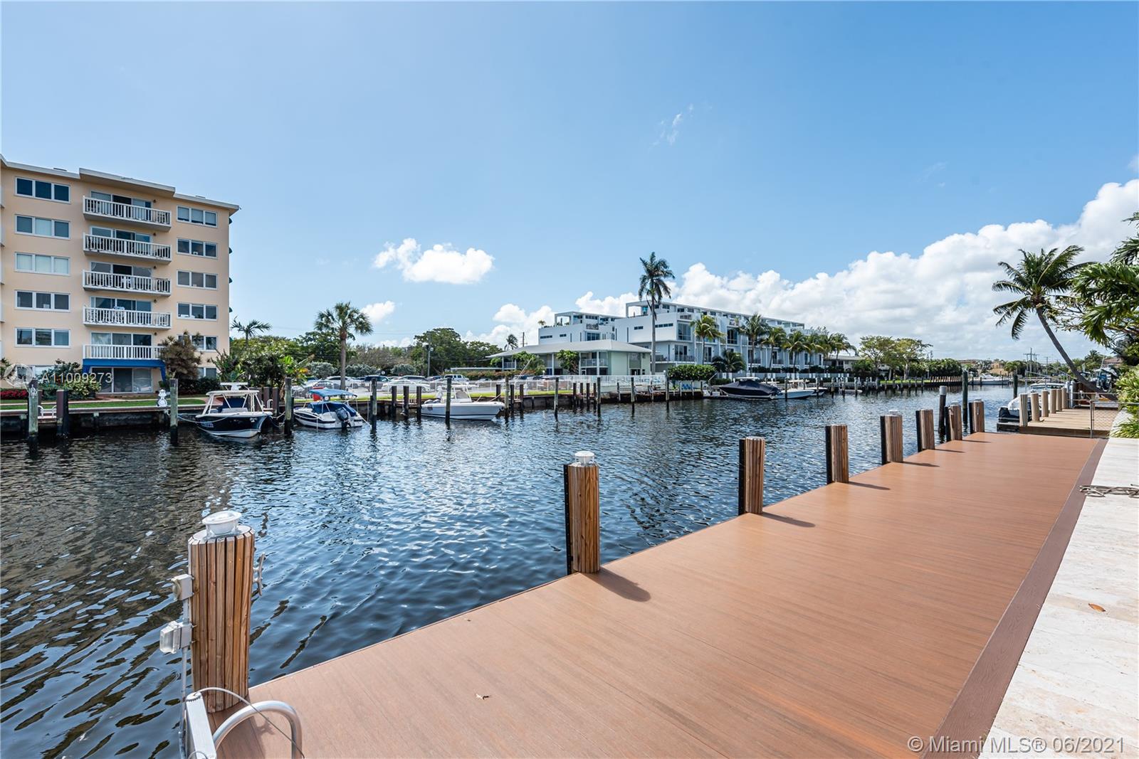 Tenant in place paying $6,700 per month until April 2022. Pompano Beach gem is the perfect dream home for yachters and people who enjoy outdoors. Prime 3/2 waterfront pool home on cul-du-sac w/ ideal setting for entertaining inside or out. Spacious pool deck, hot tub and oversized screened-in patio with shutters (can be easily enclosed for added living area). Baths are recently renovated and electrical panel is new. Brand new dock stretches 80' along water to moor your yacht on widest canal. Only 4 houses and 320' from the Intracoastal w/ no fixed bridges so watch the boat parade. Master bedroom and kitchen overlook the pool and water w/ impact glass. Gas cooking available. 5 minute walk or bike ride to the beach. Enjoy cafes/restaurants at Lauderdale-by-the-Beach w/ live music nightly.
