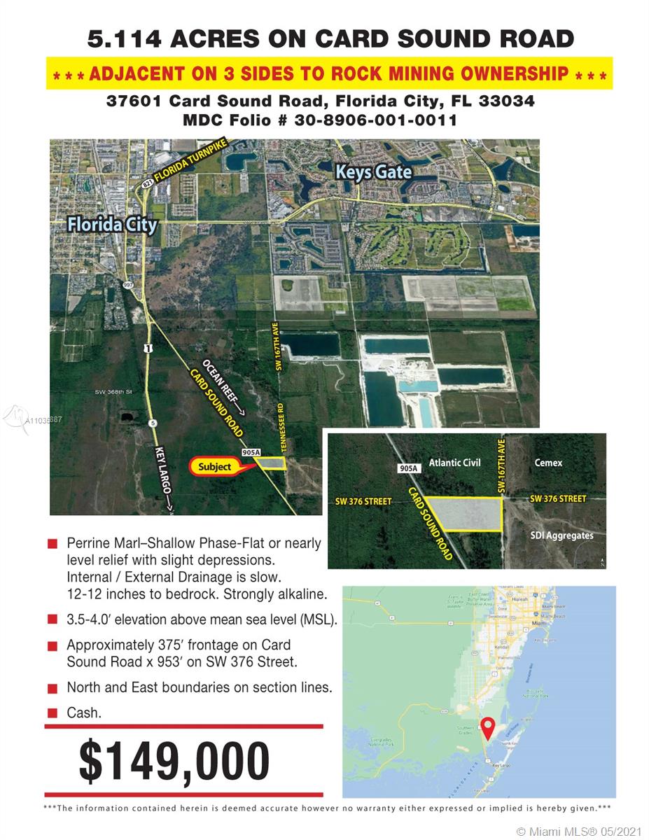 Florida City, FL 33034,37601 Card Sound Road